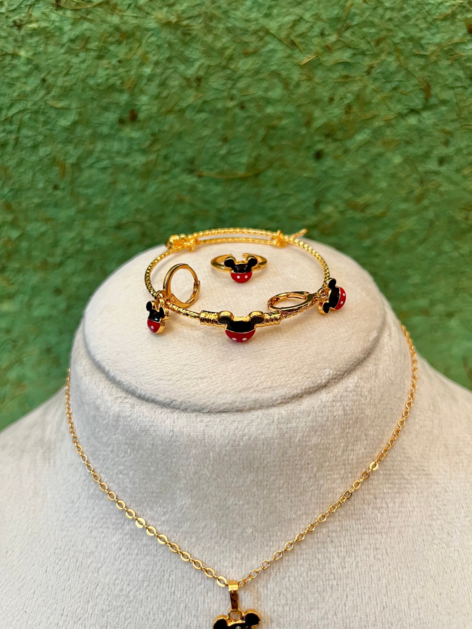 Brass Mickey 4 pcs Necklace Set