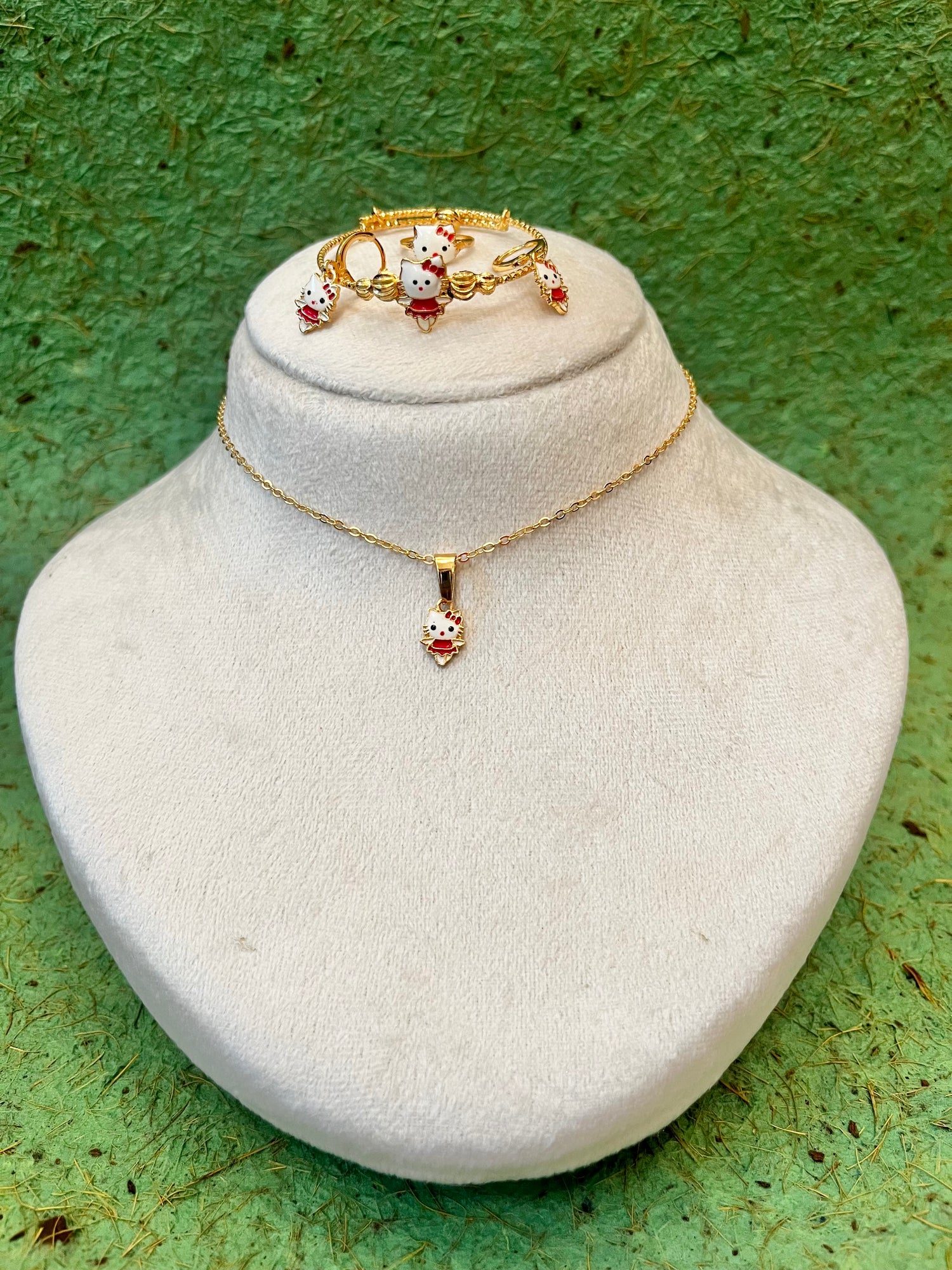 Brass Hello Kitty 4pc Necklace Set