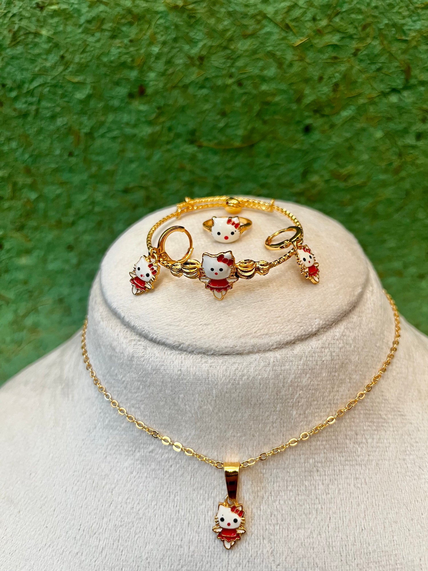 Brass Hello Kitty 4pc Necklace Set