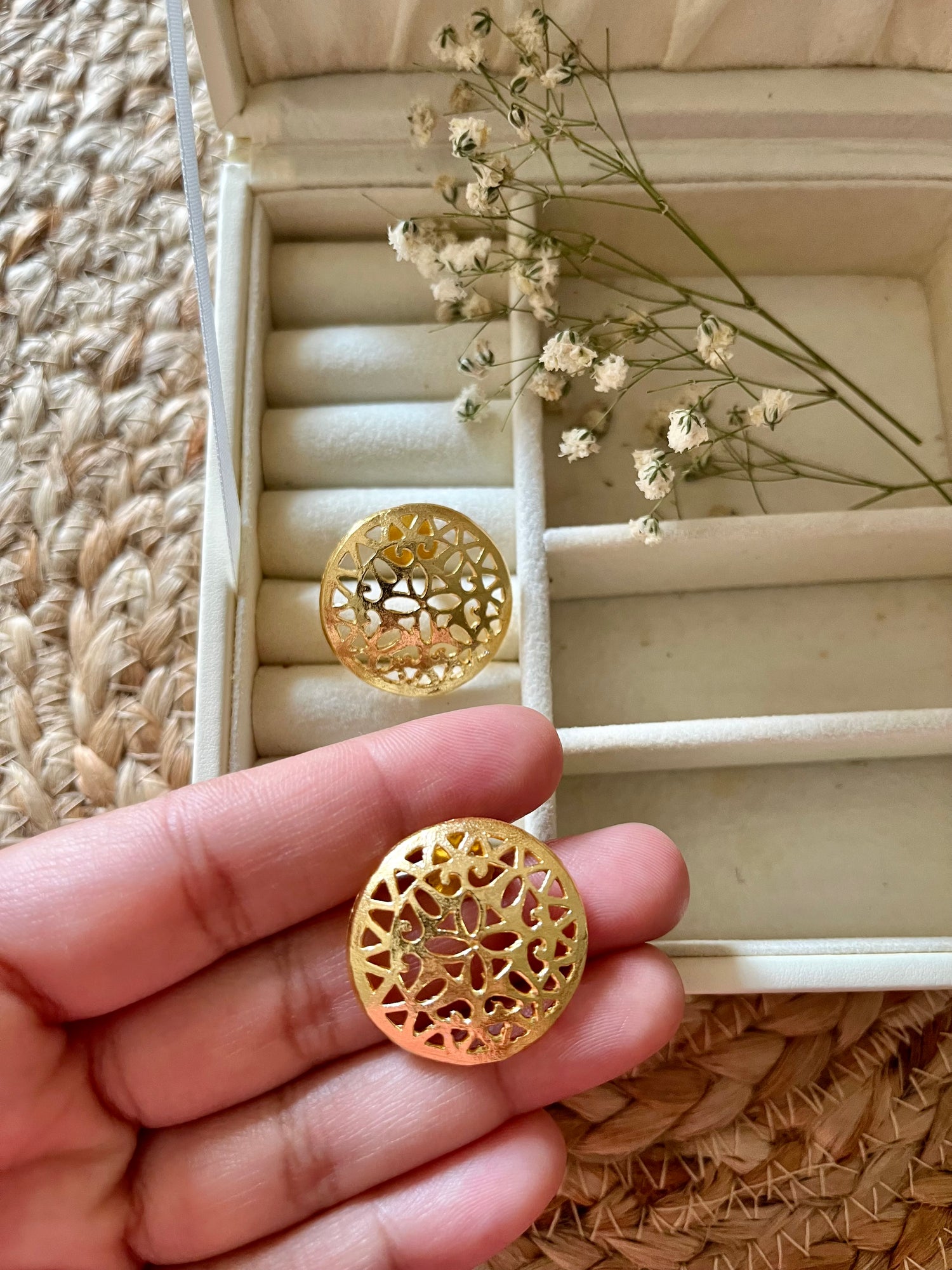 Gold Filigree Studs