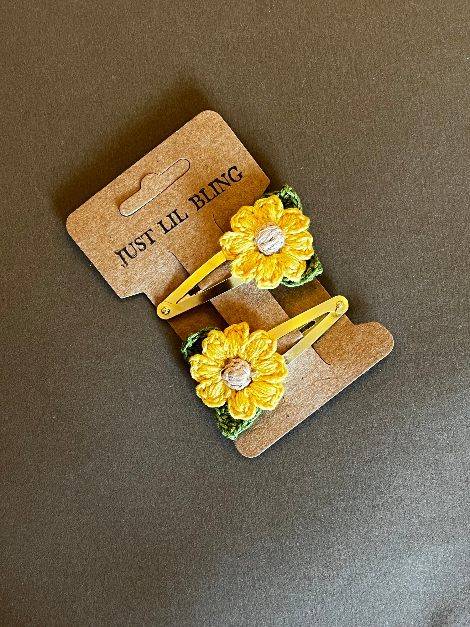 Mini Sunflower Crochet Tic Tac Pins (Set of 2)