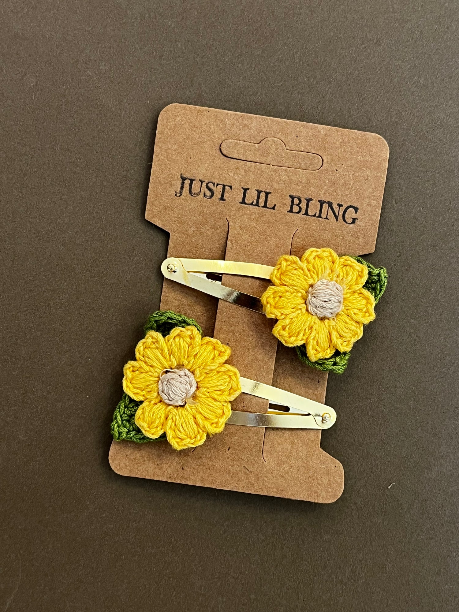Mini Sunflower Crochet Tic Tac Pins (Set of 2)