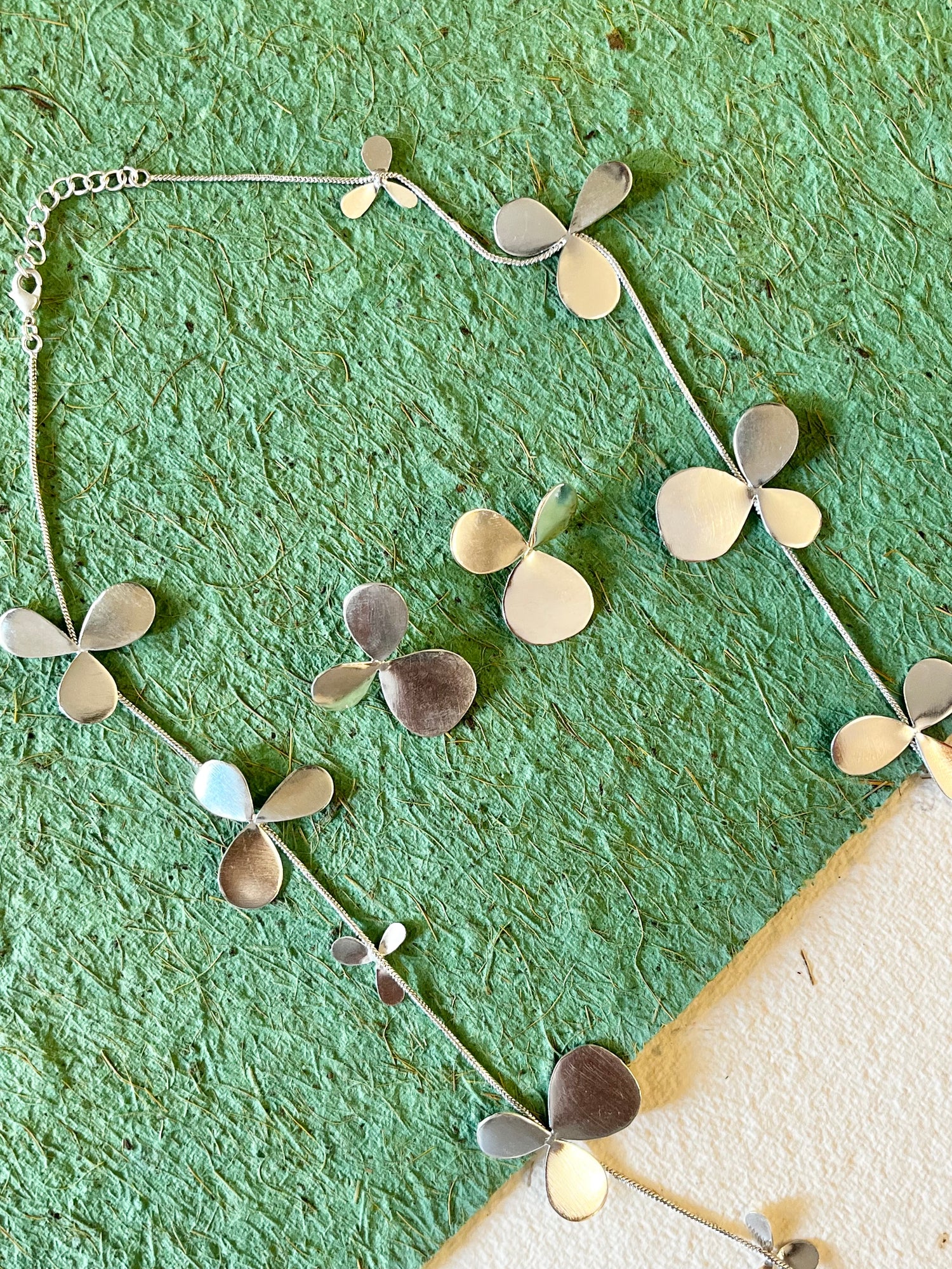 Long silver Necklace Set