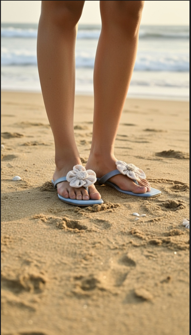 Luna Floral Flats - Blue
