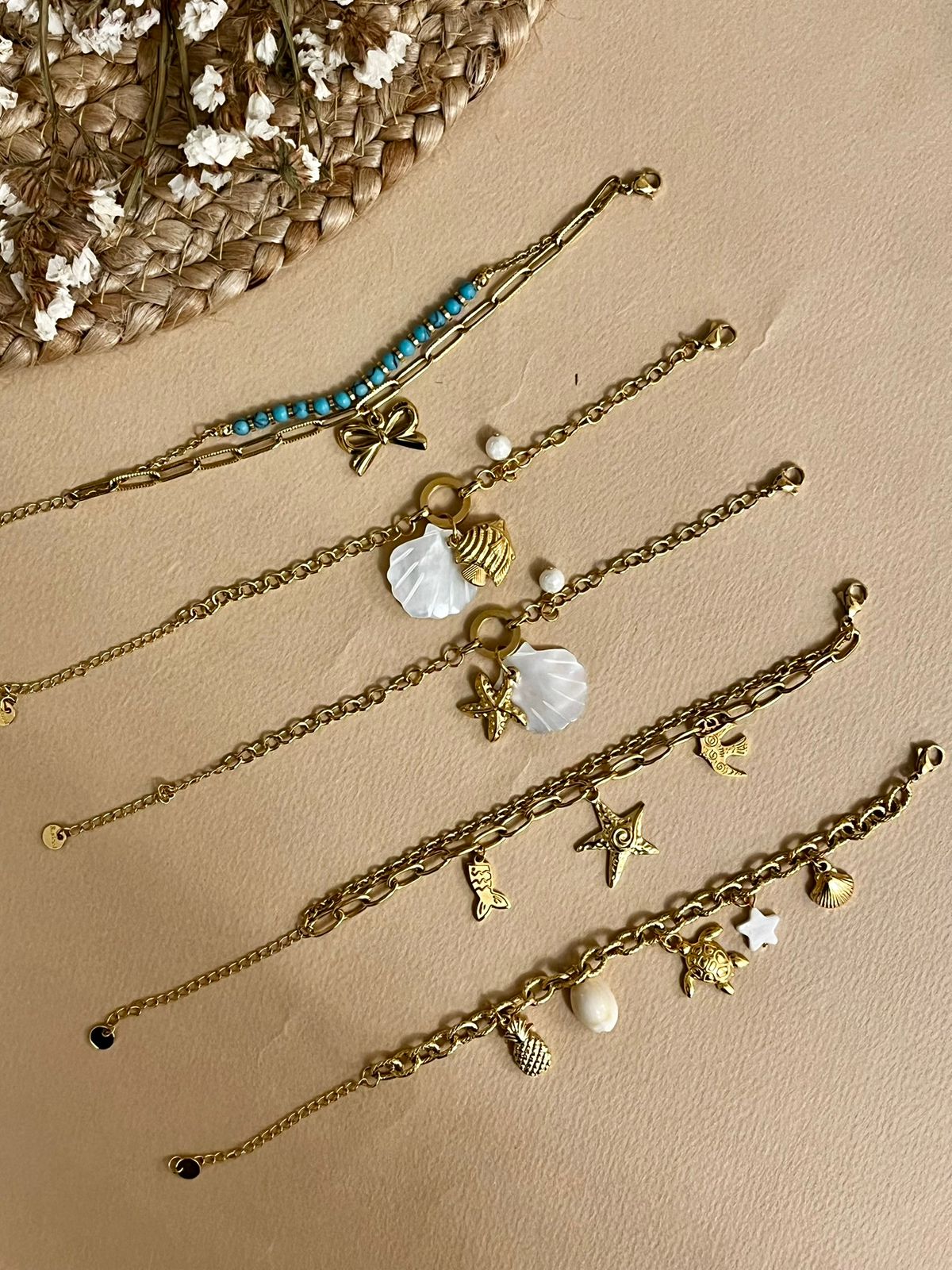 Beach Collection - Shell and Fish Bracelet (2nd from the top)