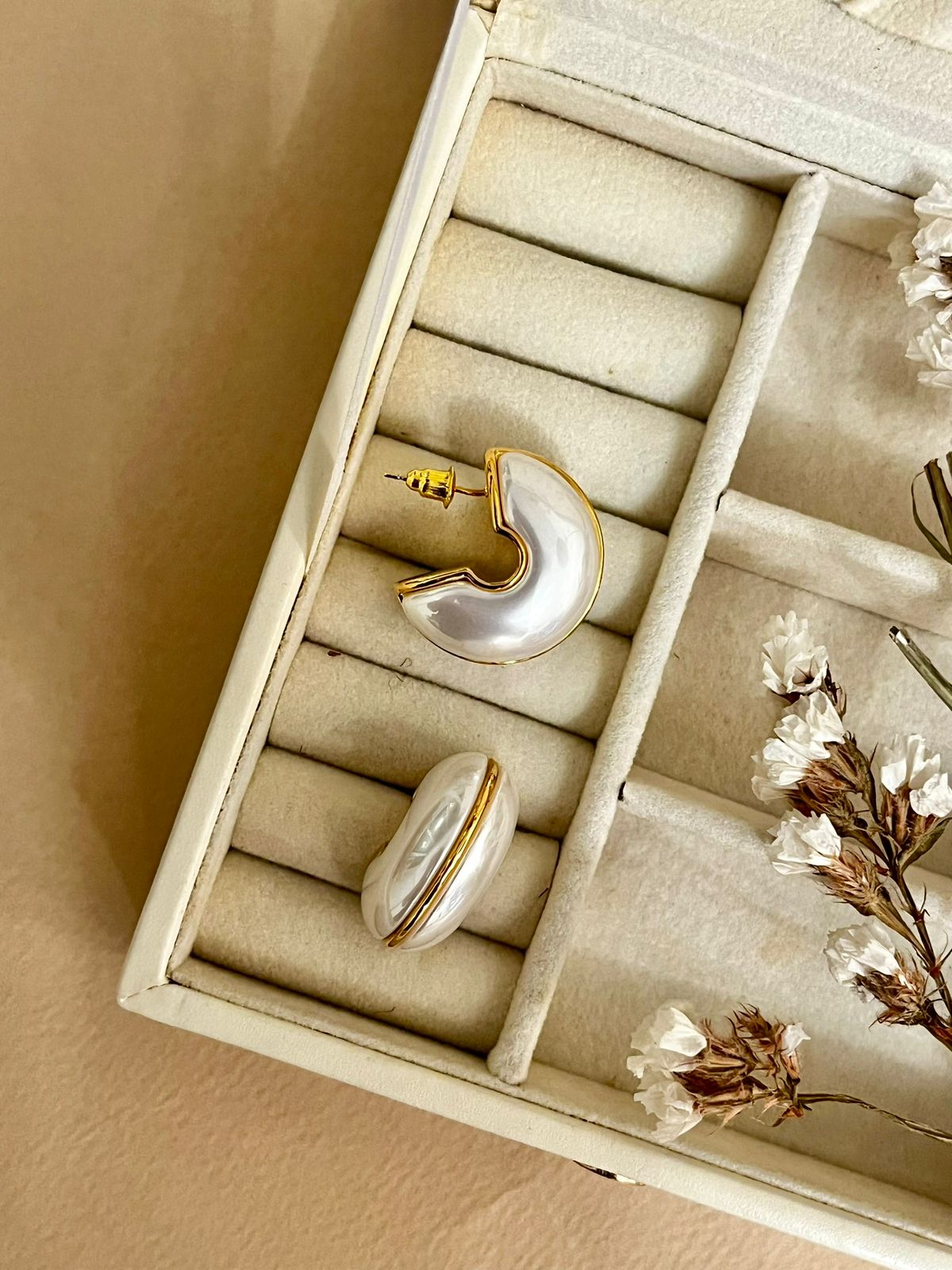 Mother of Pearl C-shape Earrings