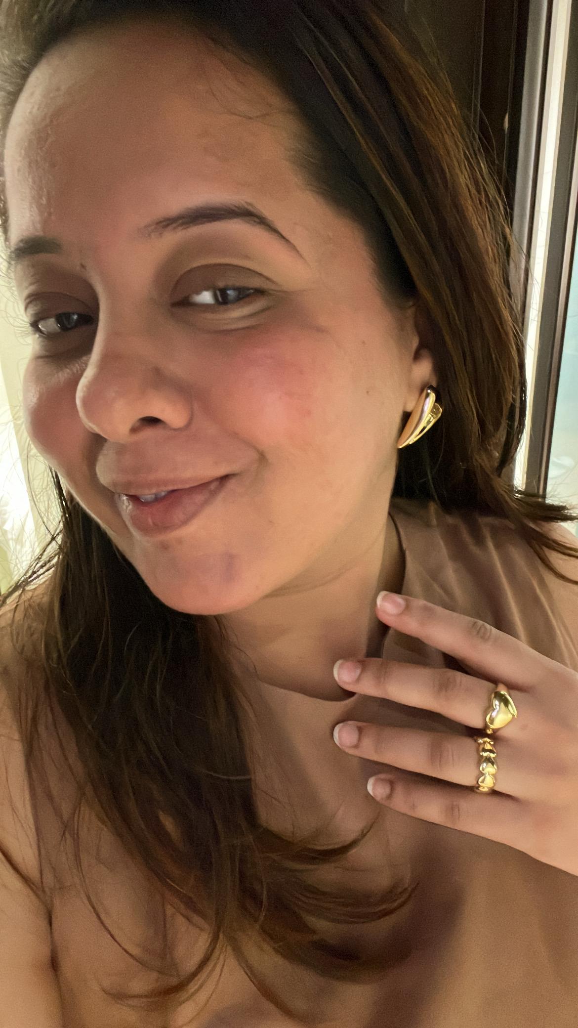 Two-tone Heart Studs