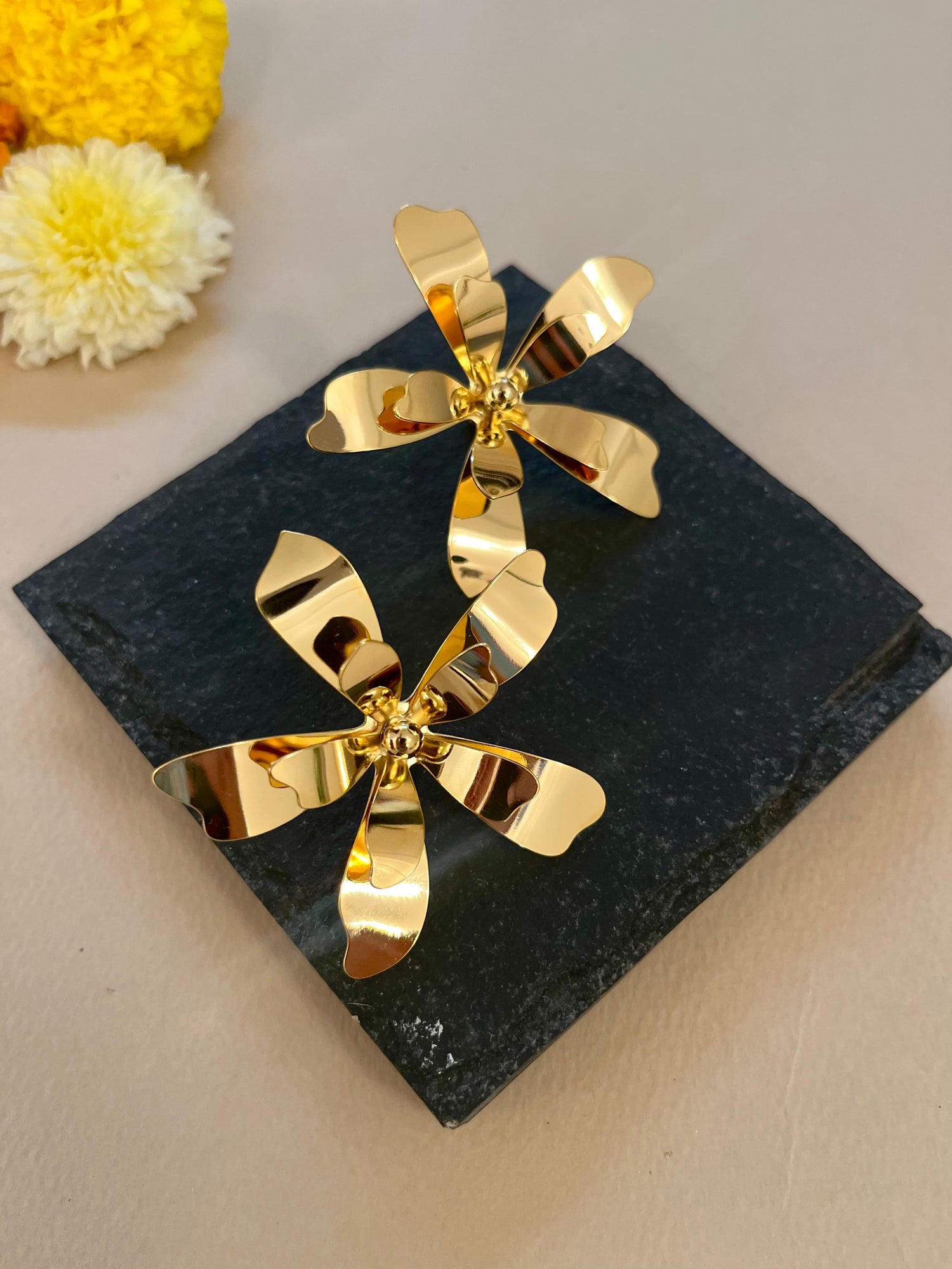 Lightweight Chunky Floral Studs