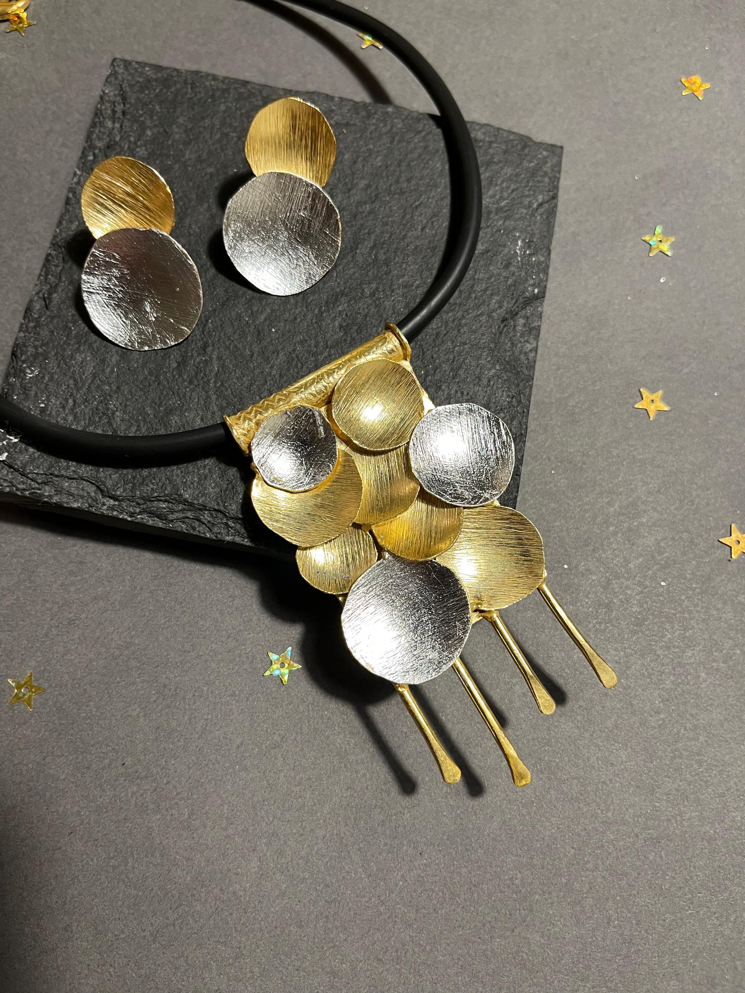 Dual Tone Necklace Set