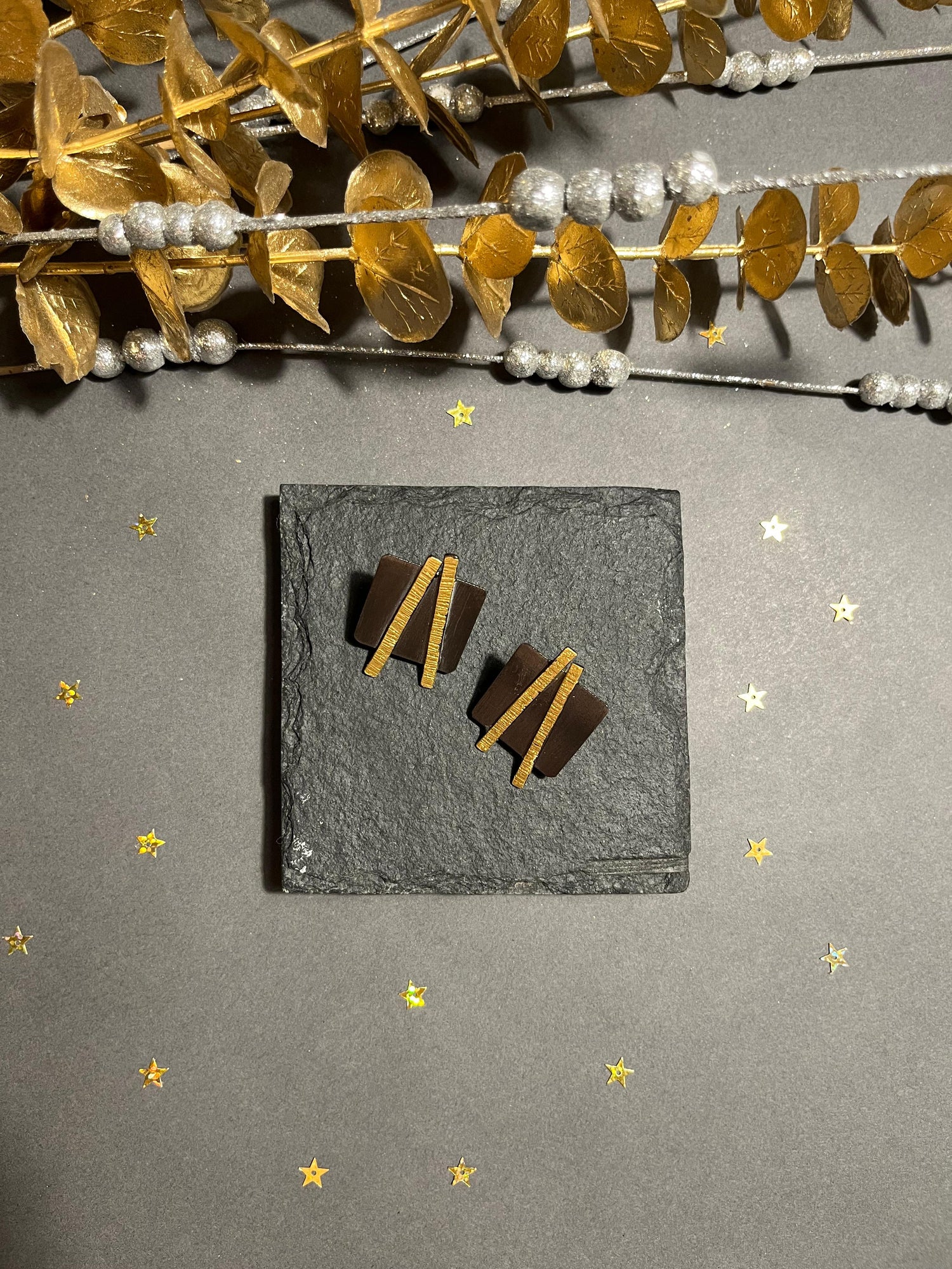 Dual Tone Square Studs