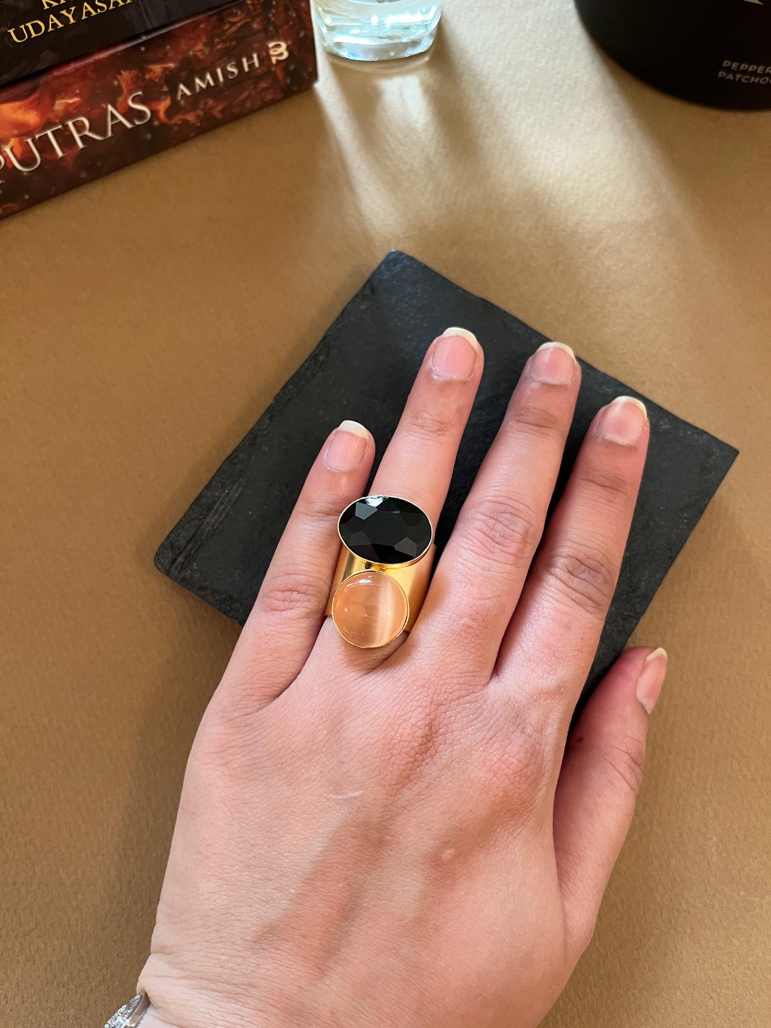 Black & Peach Ring