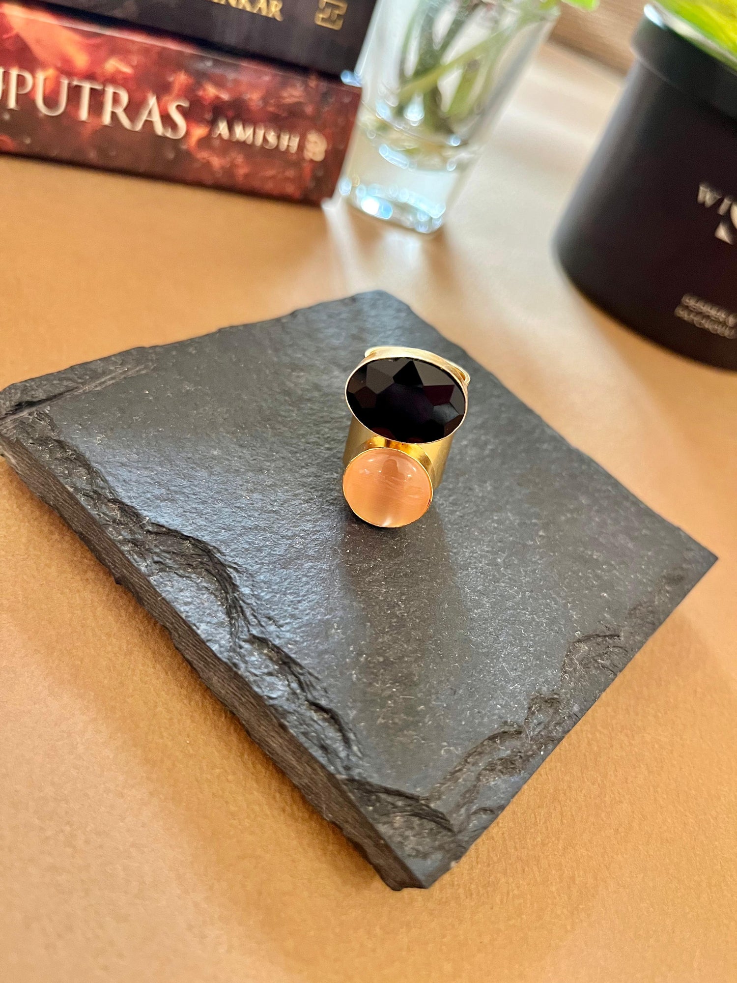 Black & Peach Ring