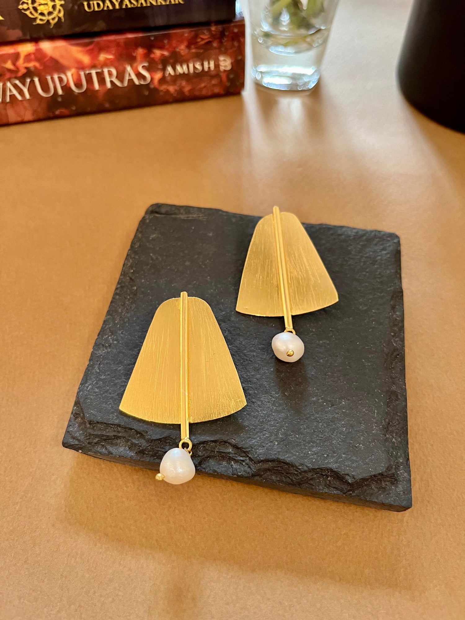 Kite Shape Pearl Earrings