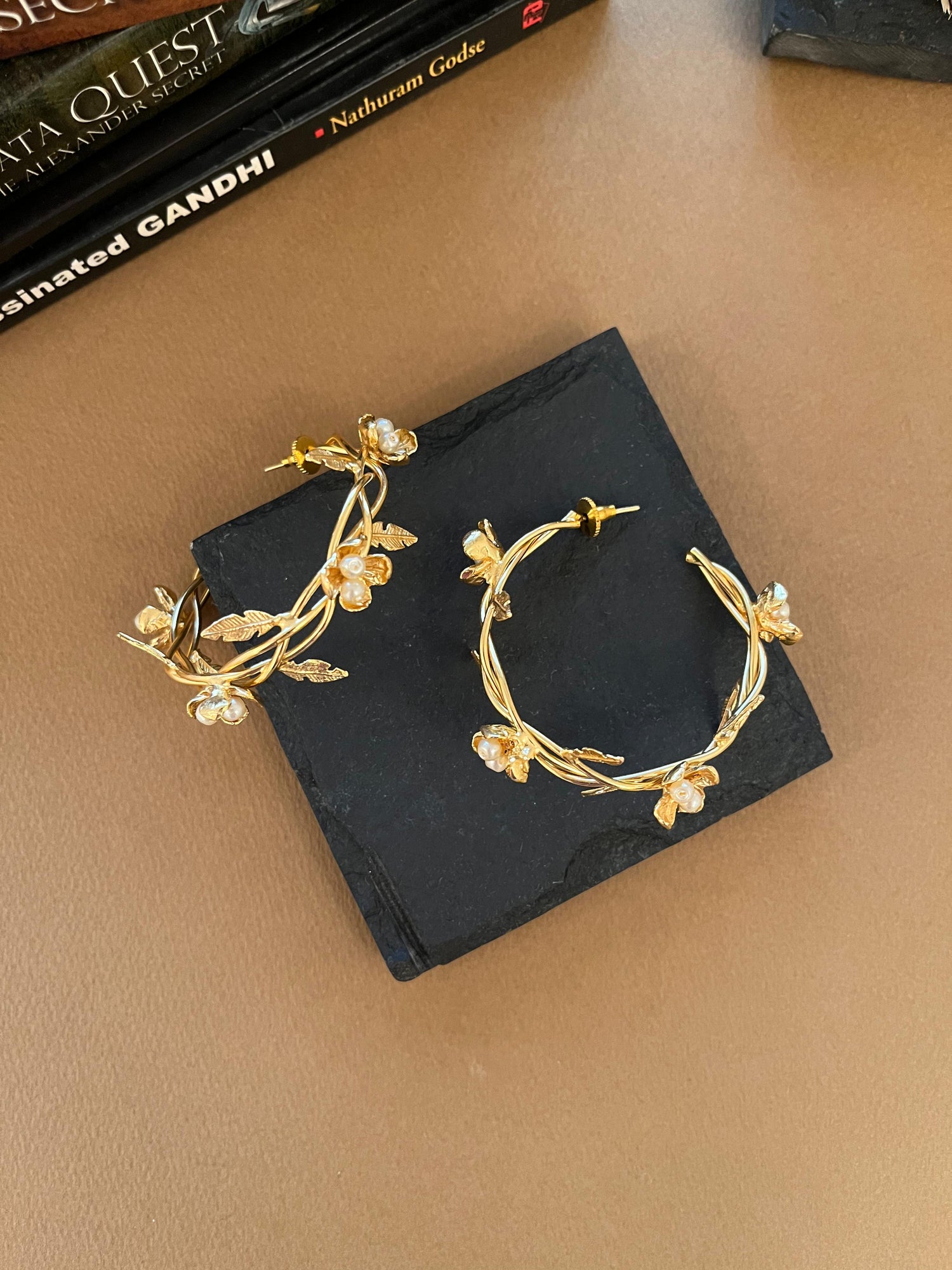 Chunky Pearl Floral Earrings