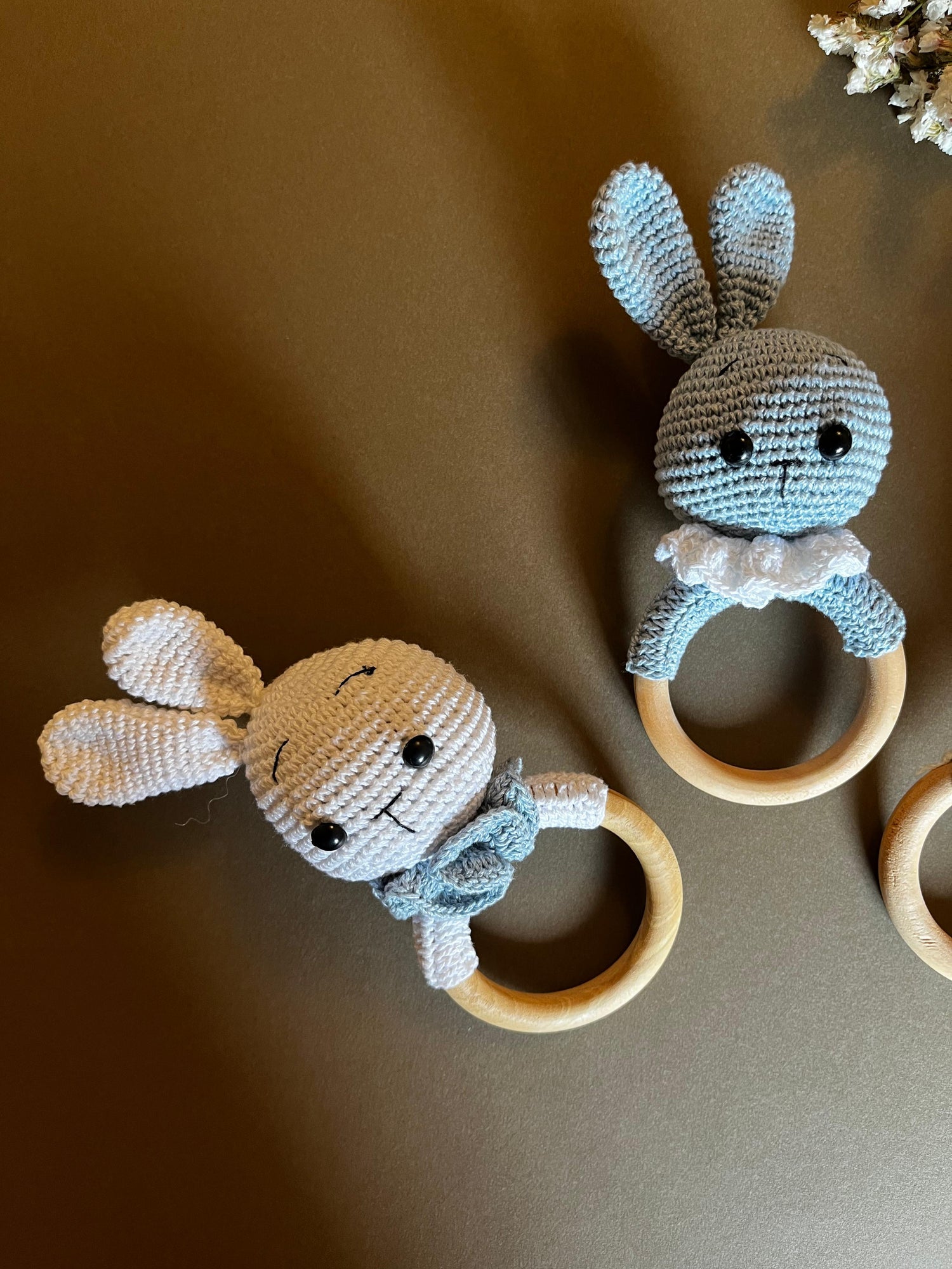 Bunny Bear (Rattle + teether) (Size:6.5")