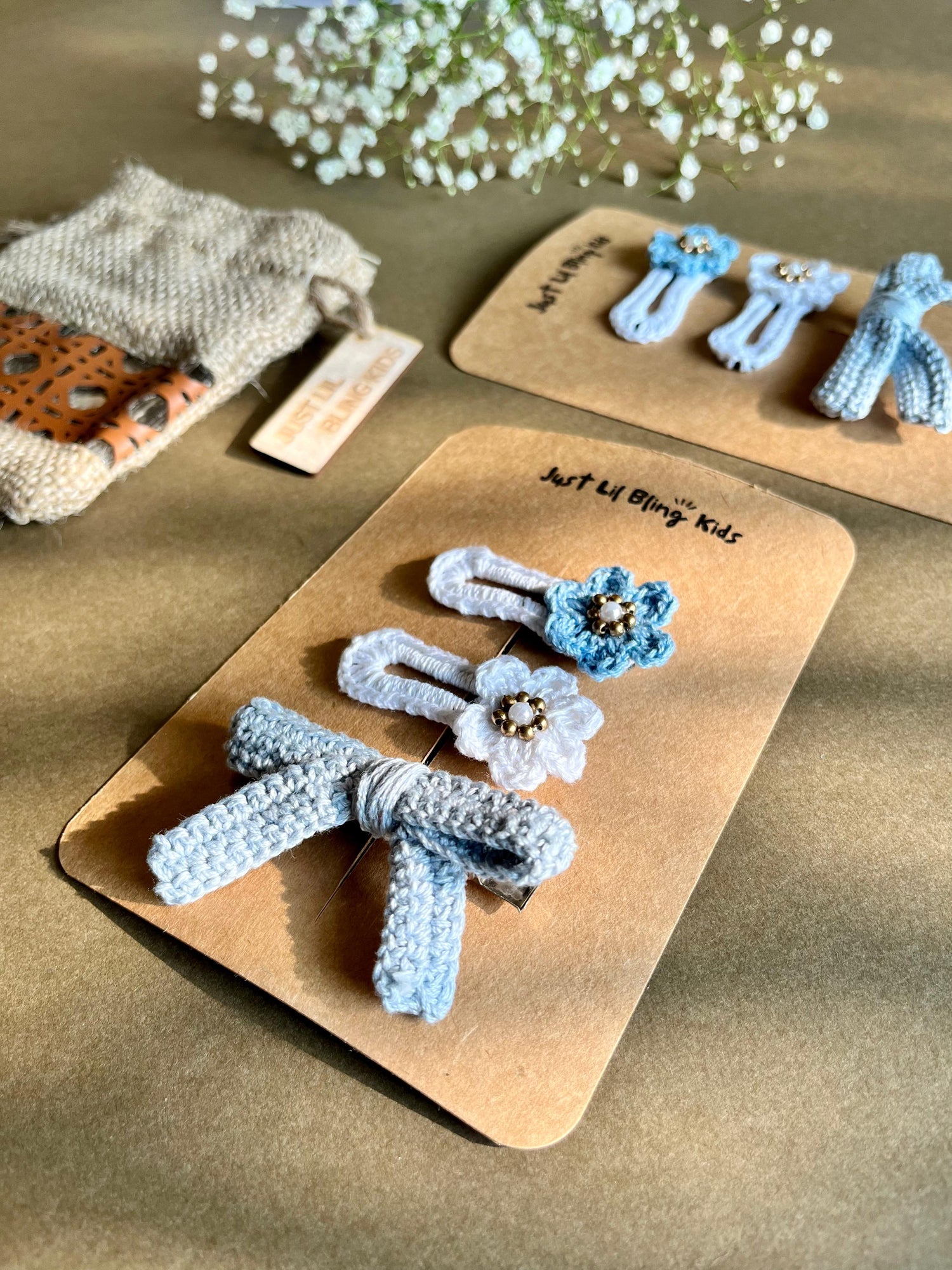 Blue Floral Hair Clips (Pack of 3) (pre-order)