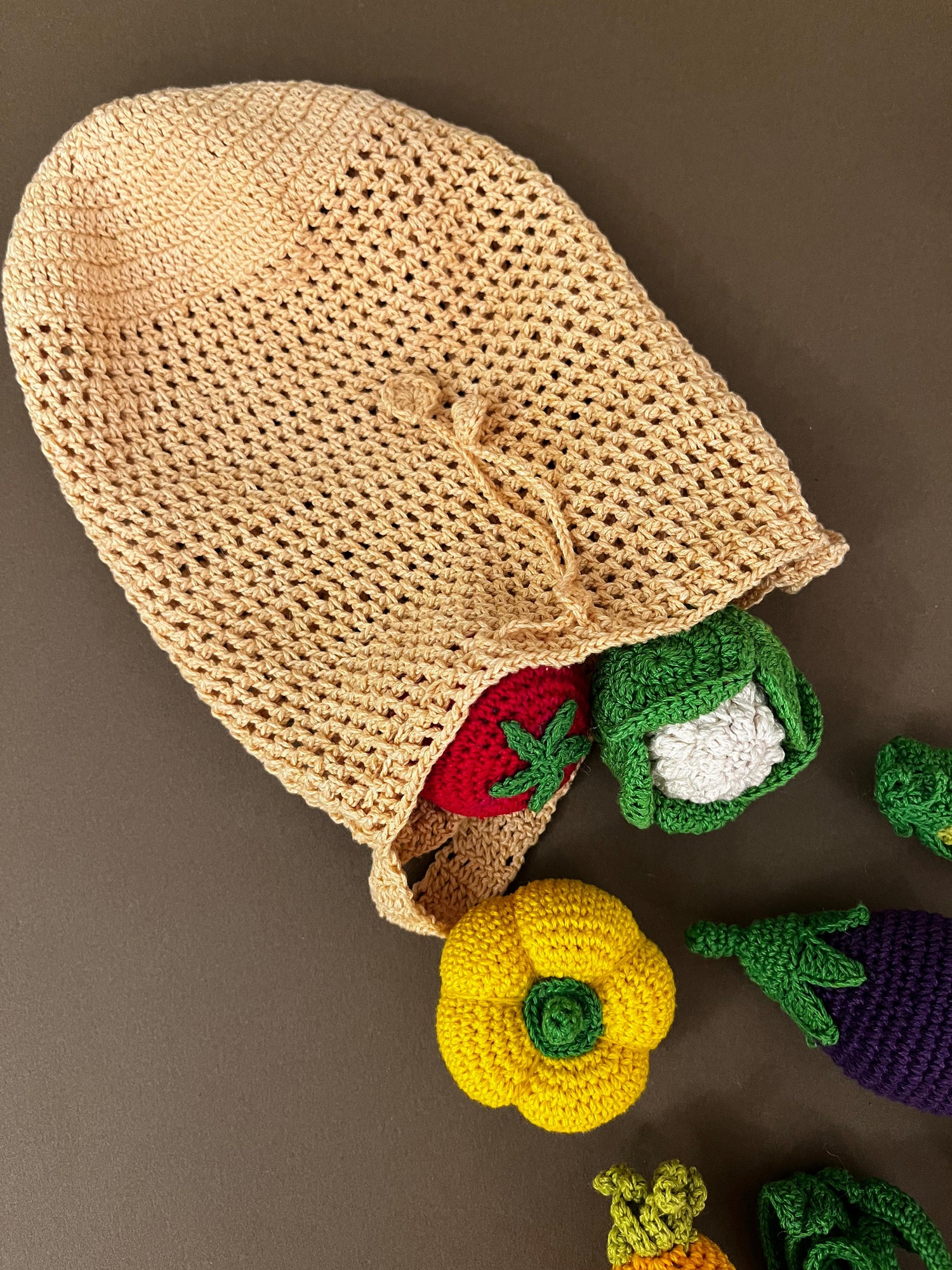 Vegetables with Crochet Bag