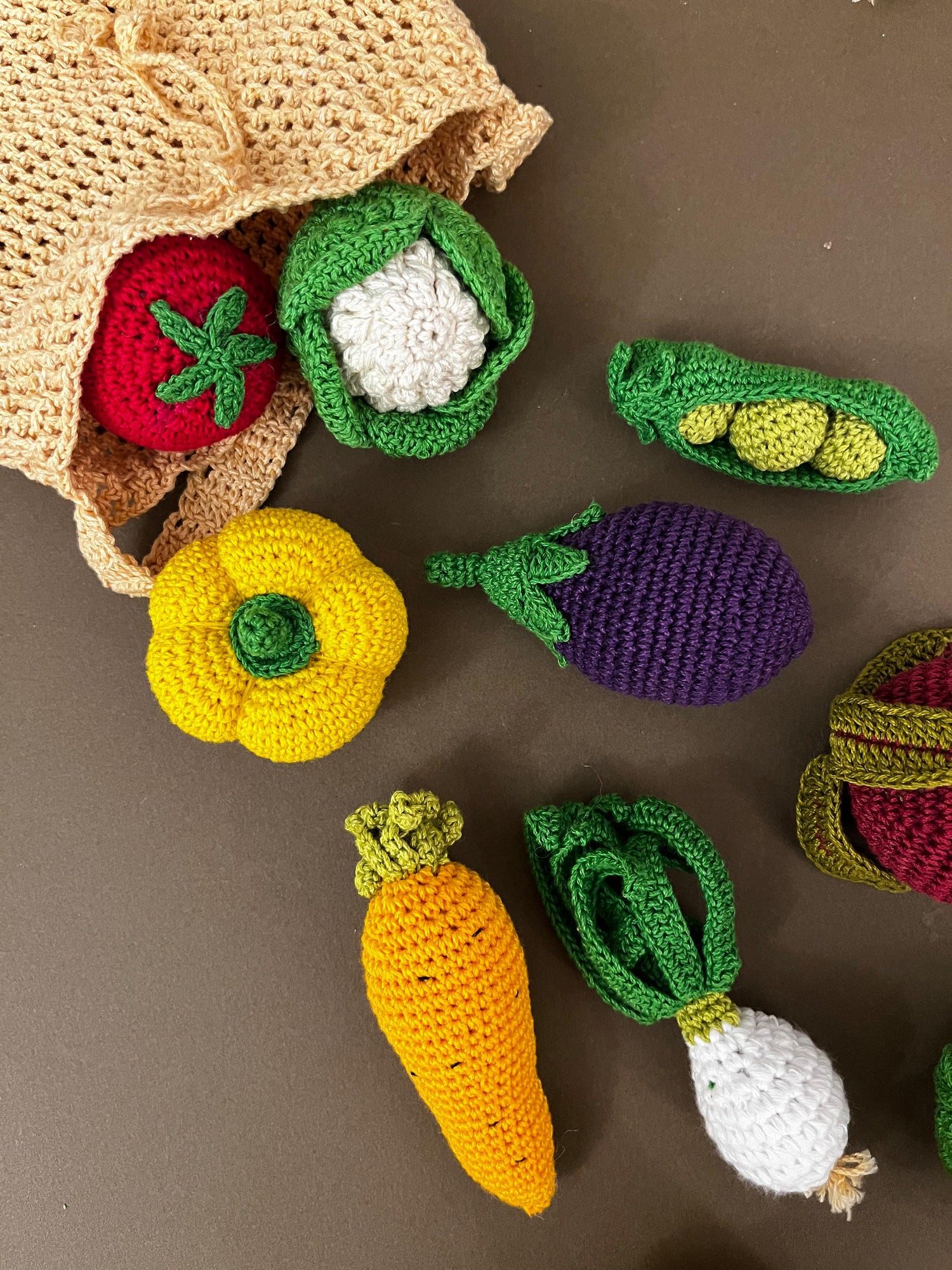 Vegetables with Crochet Bag