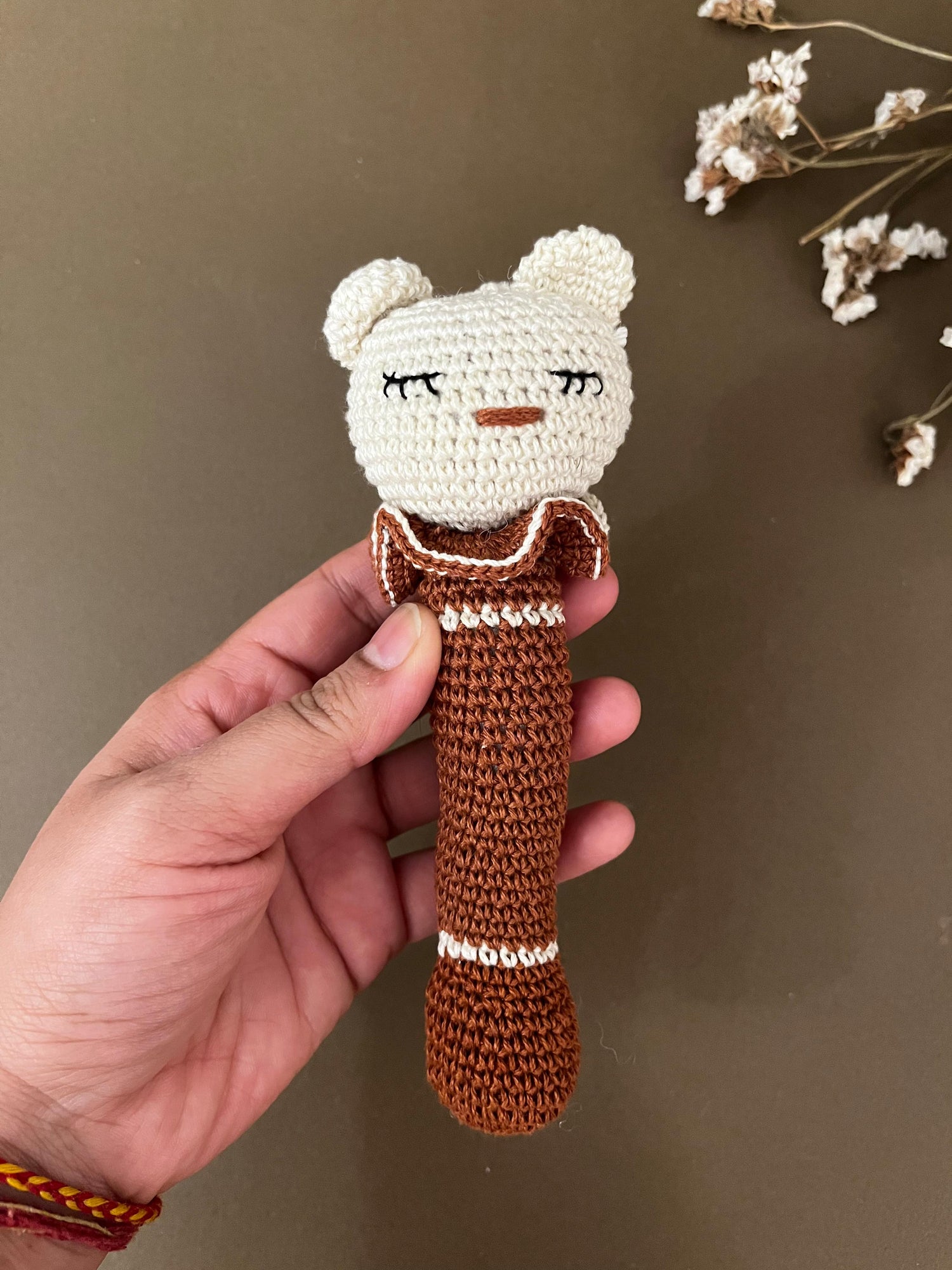 Brown Bunny Rattle (Size 6")