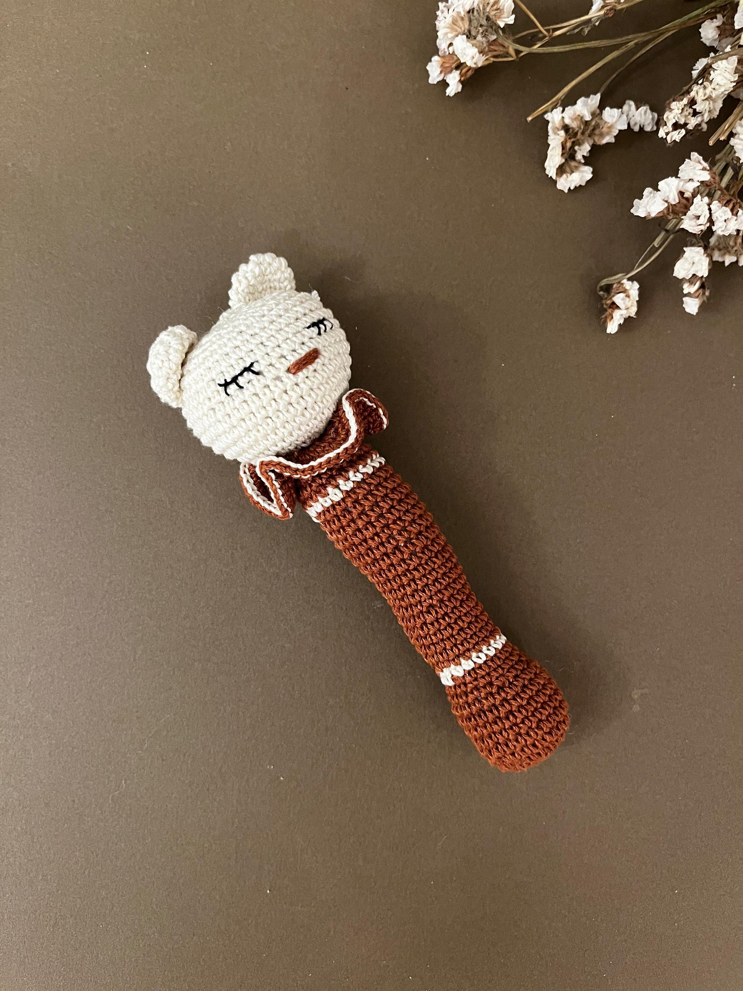 Brown Bunny Rattle (Size 6")