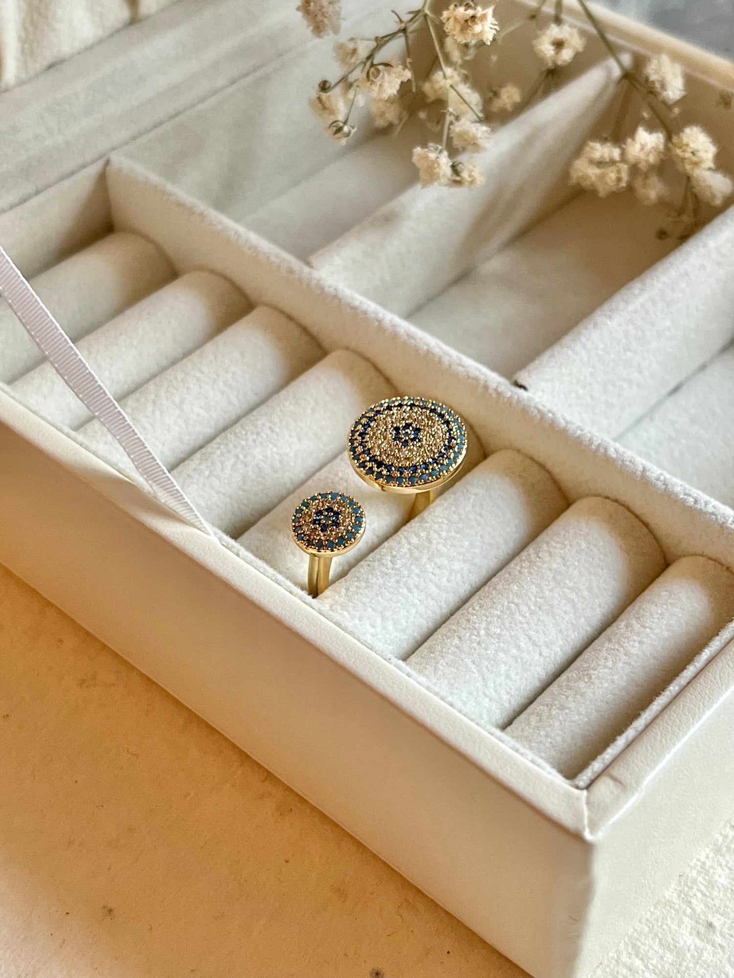 Evil Eye Studded Ring