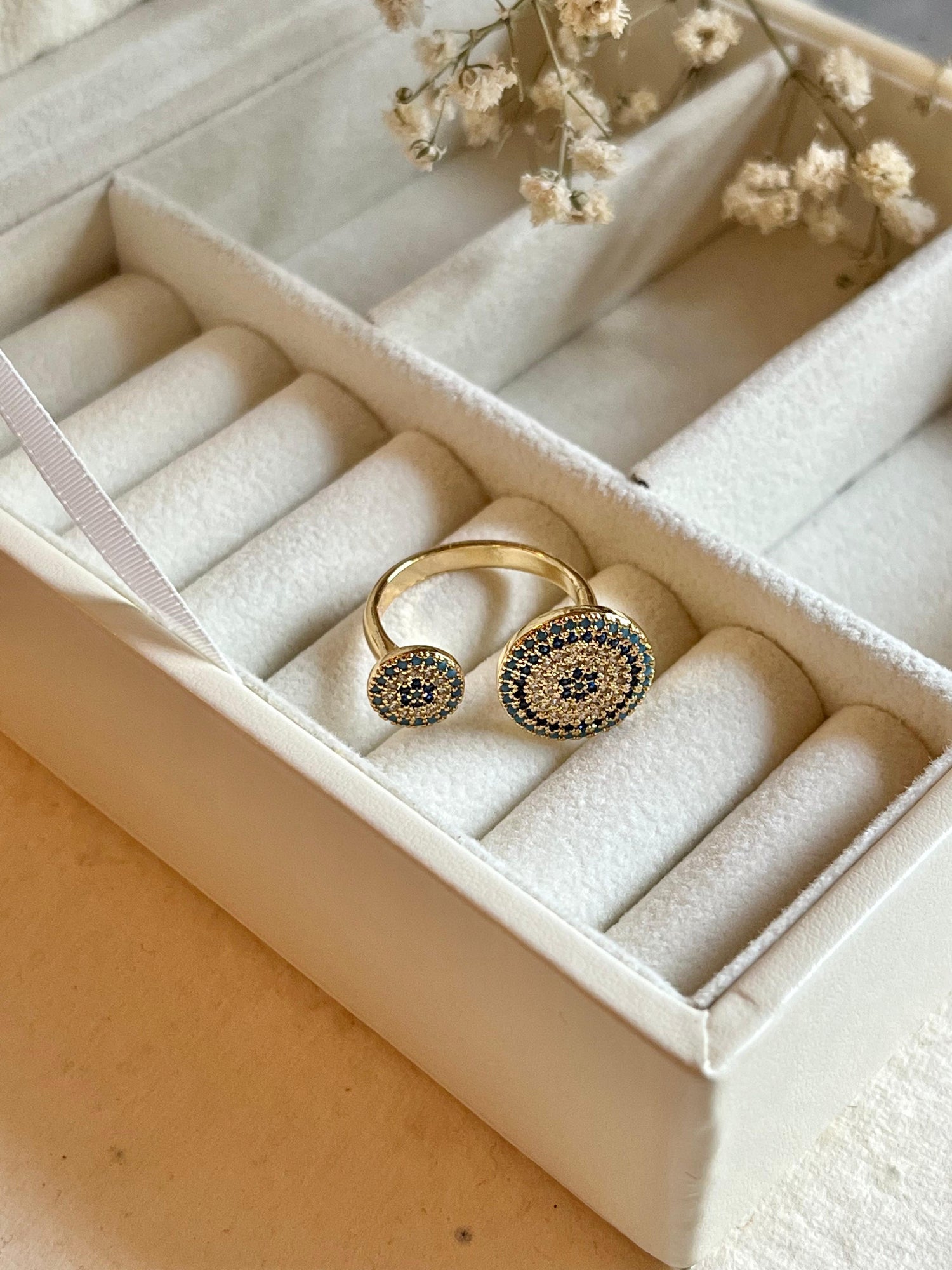 Evil Eye Studded Ring