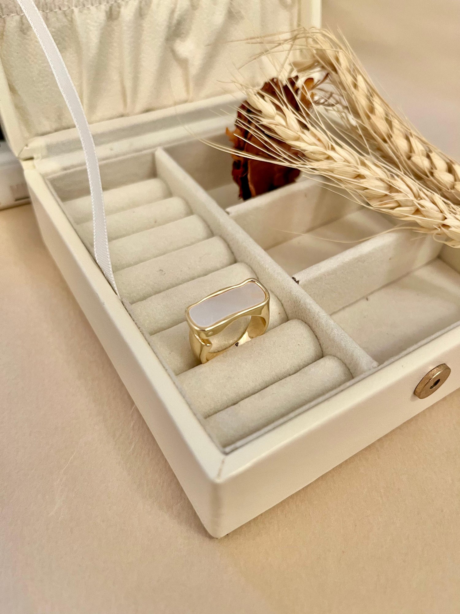 Mother of Pearl Bar Ring