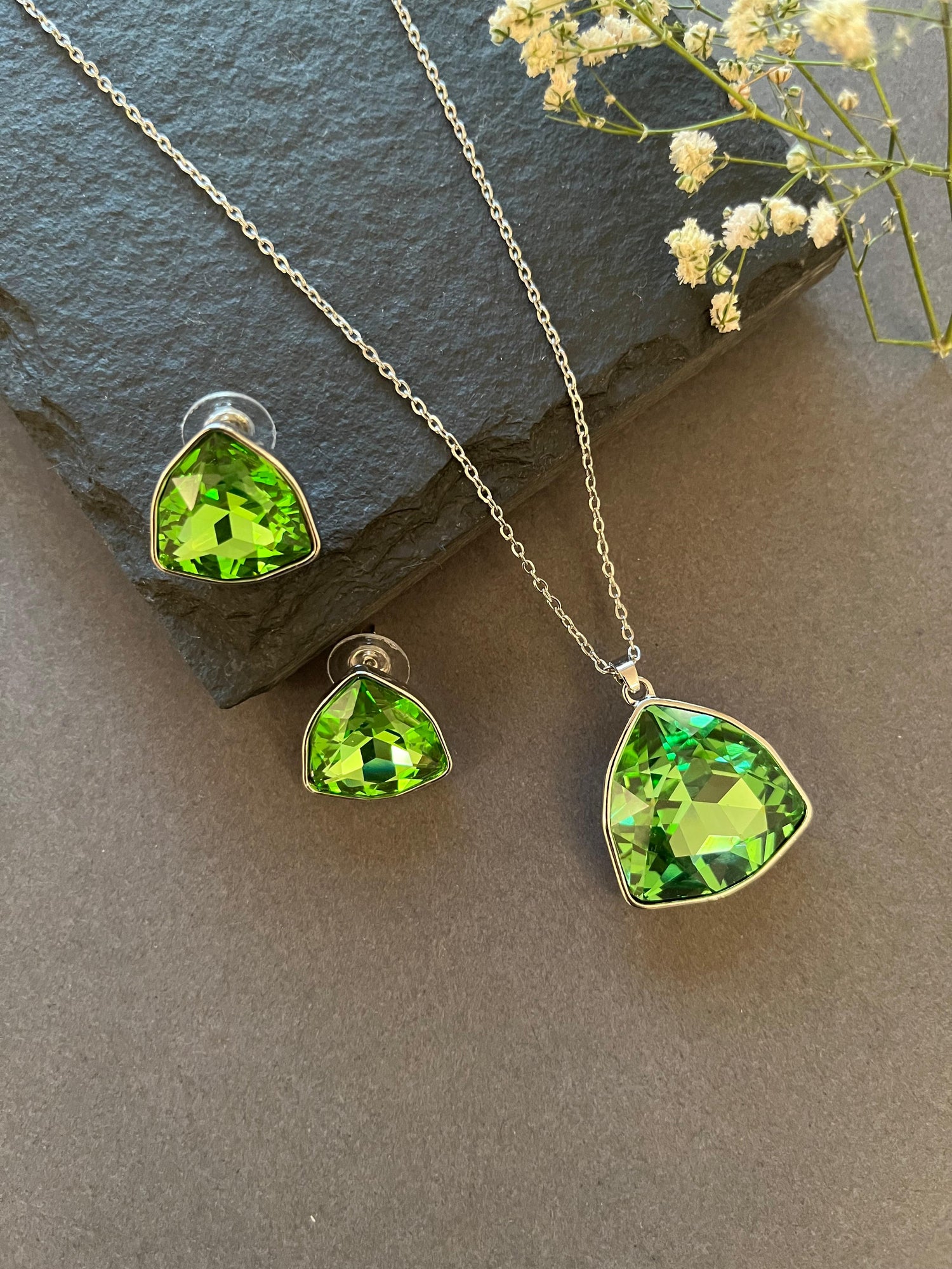Green Crystal Necklace Set