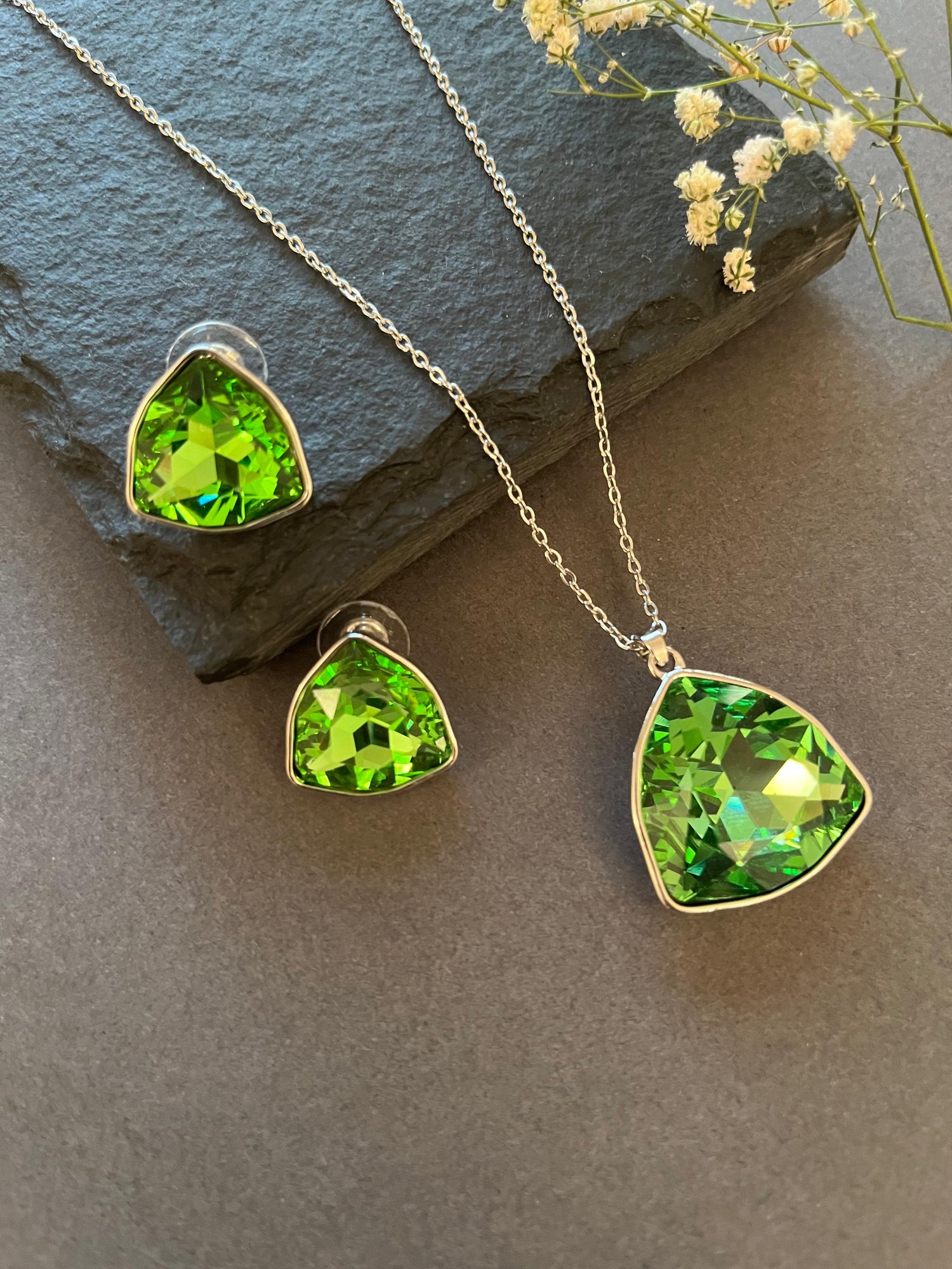 Green Crystal Necklace Set