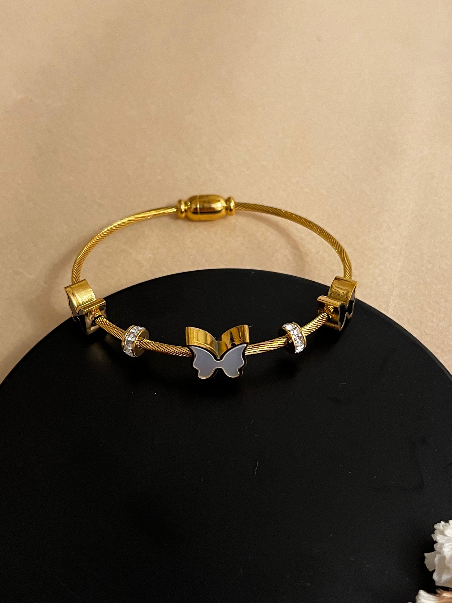 Mother of Pearl Butterfly Bracelet (Magnetic Lock)