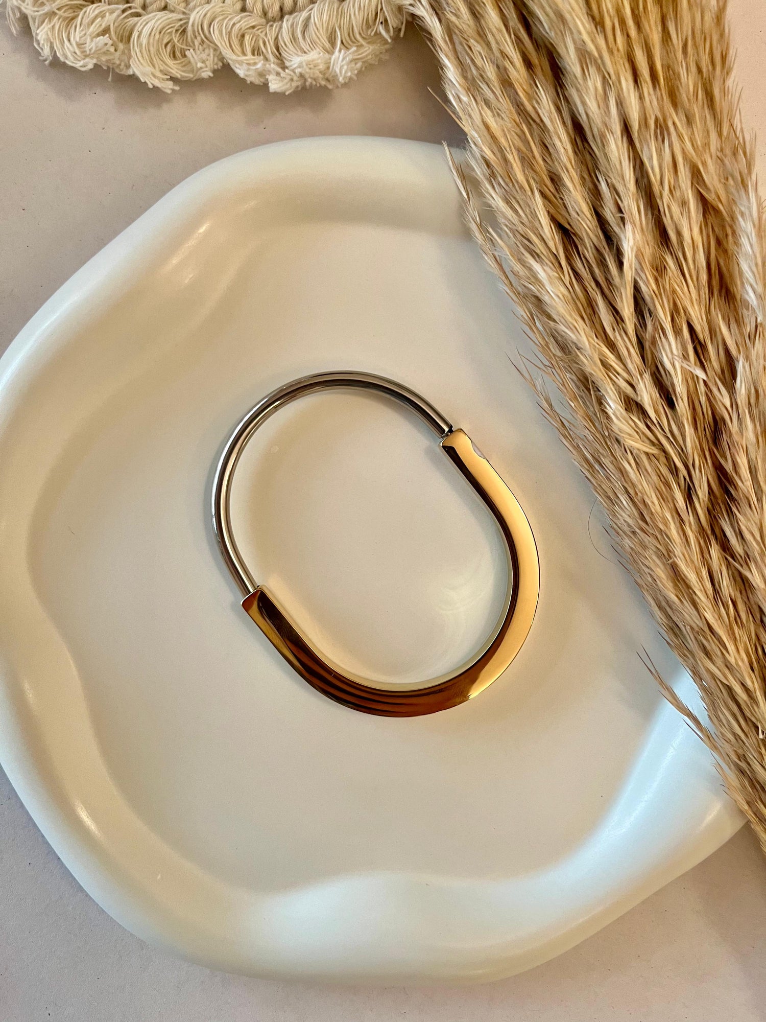 Dual Tone Lock Bracelet