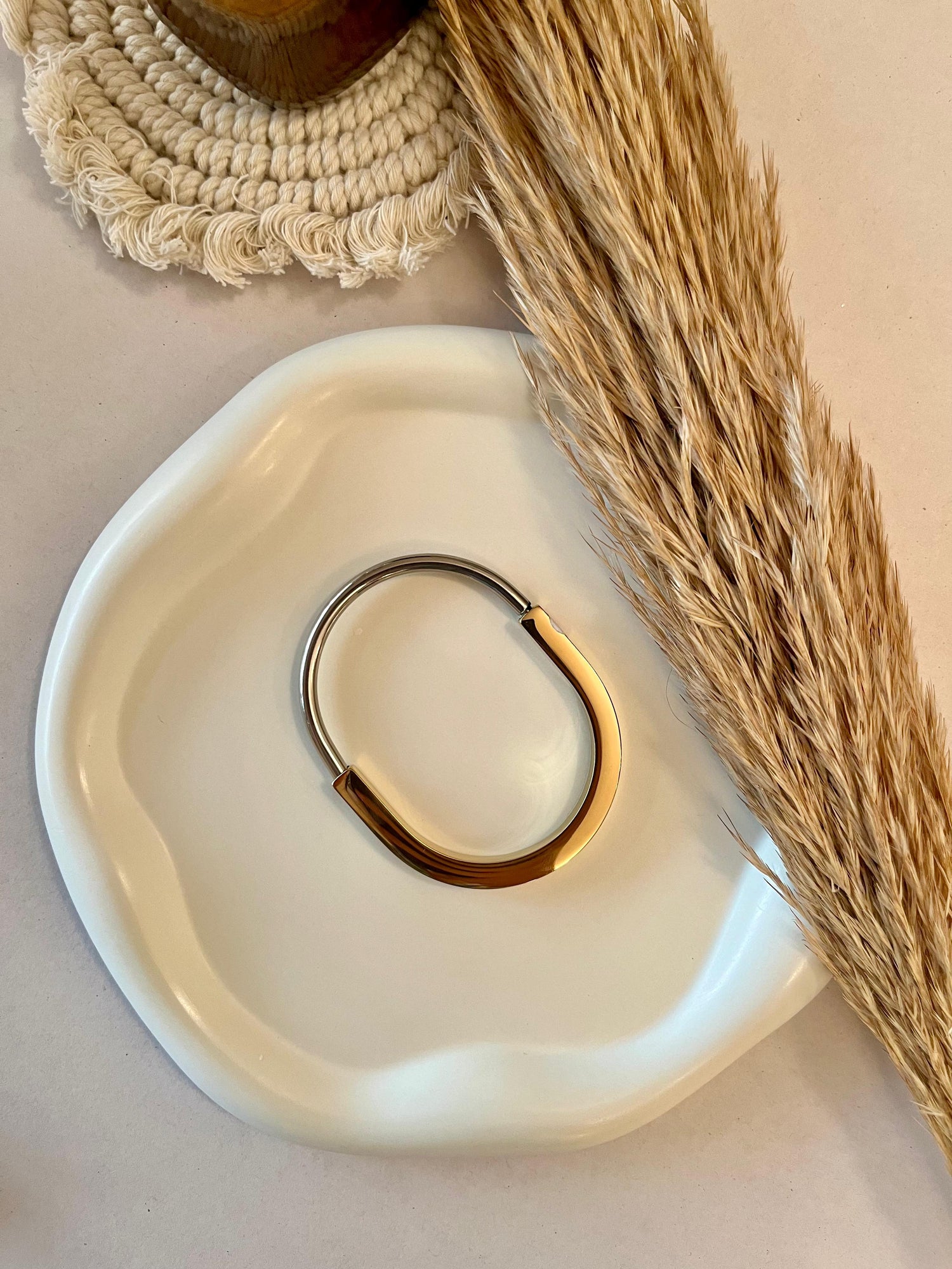 Dual Tone Lock Bracelet