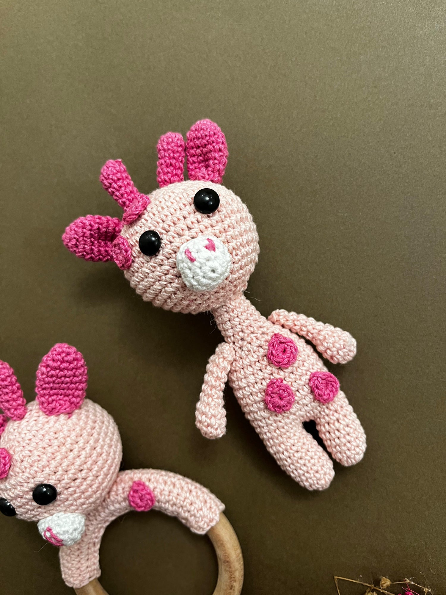 Pink Giraffe Set (Set of 2) (Teether + Toy)