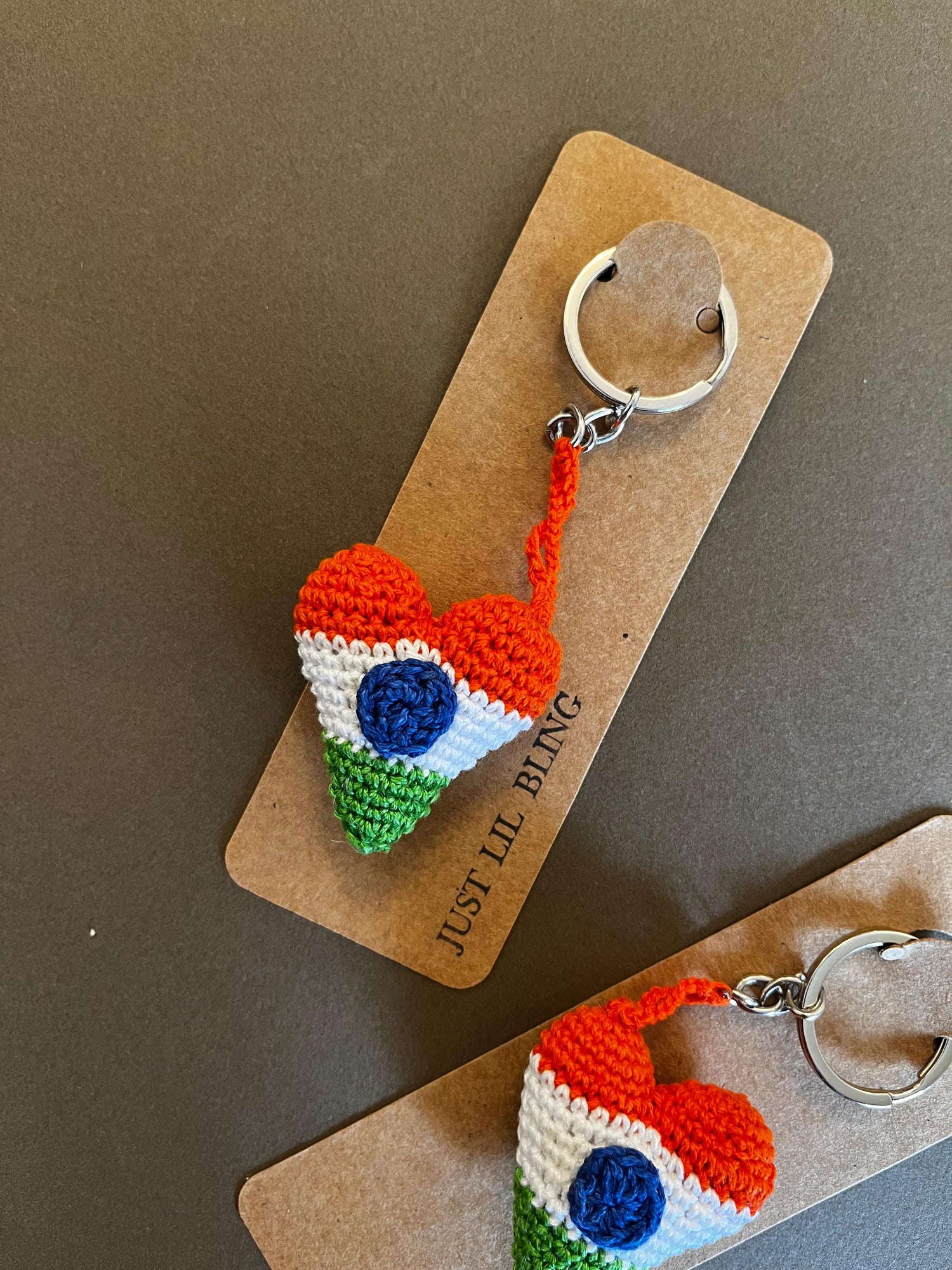 India Flag Heart Keychain