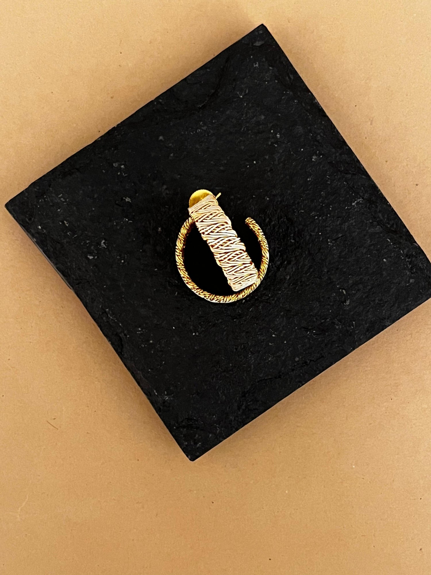 Baby Blue Enamel C-Shape Hoops Earrings