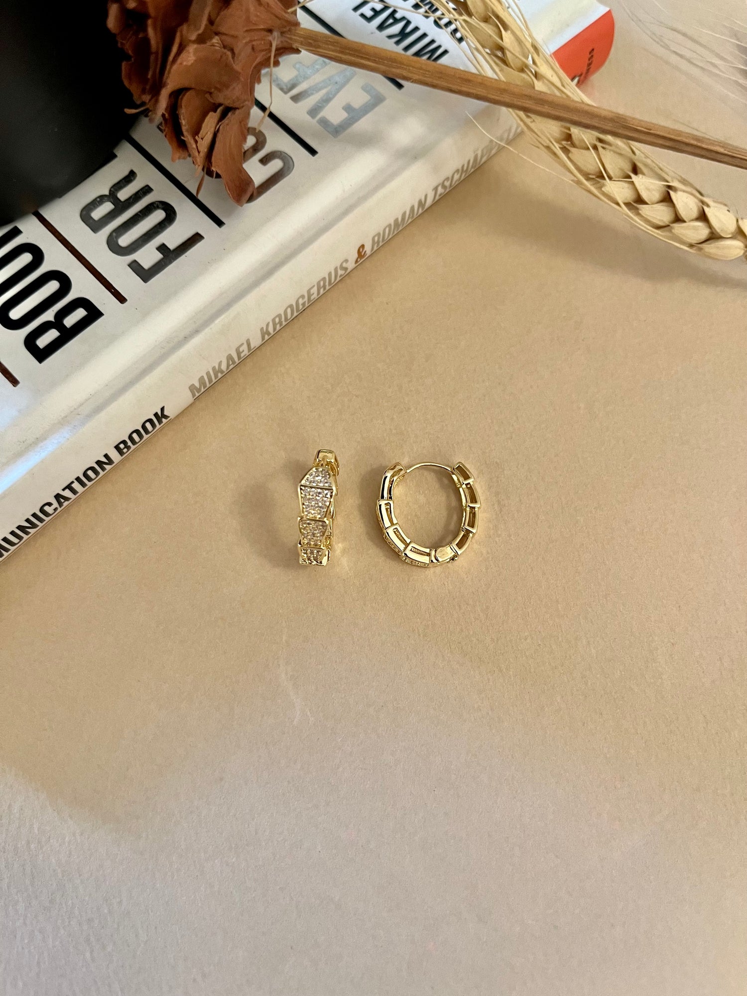 Serpent Studded Hoops