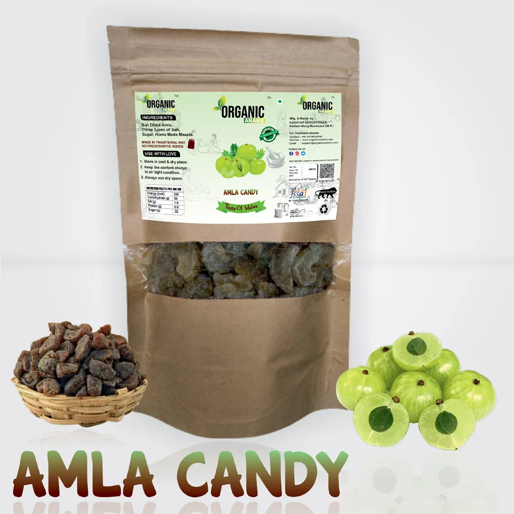 Natural Dried Sweet Amla Candy| Awla Supari (Indian Gooseberry) Salt, Sugar, Masala Candy Homemade Amla Candy, Dry Amla Pieces,(200gm- Pack of 2)