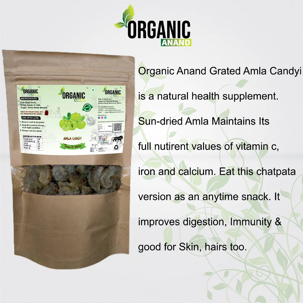 Natural Dried Sweet Amla Candy| Awla Supari (Indian Gooseberry) Salt, Sugar, Masala Candy Homemade Amla Candy, Dry Amla Pieces,(200gm- Pack of 2)