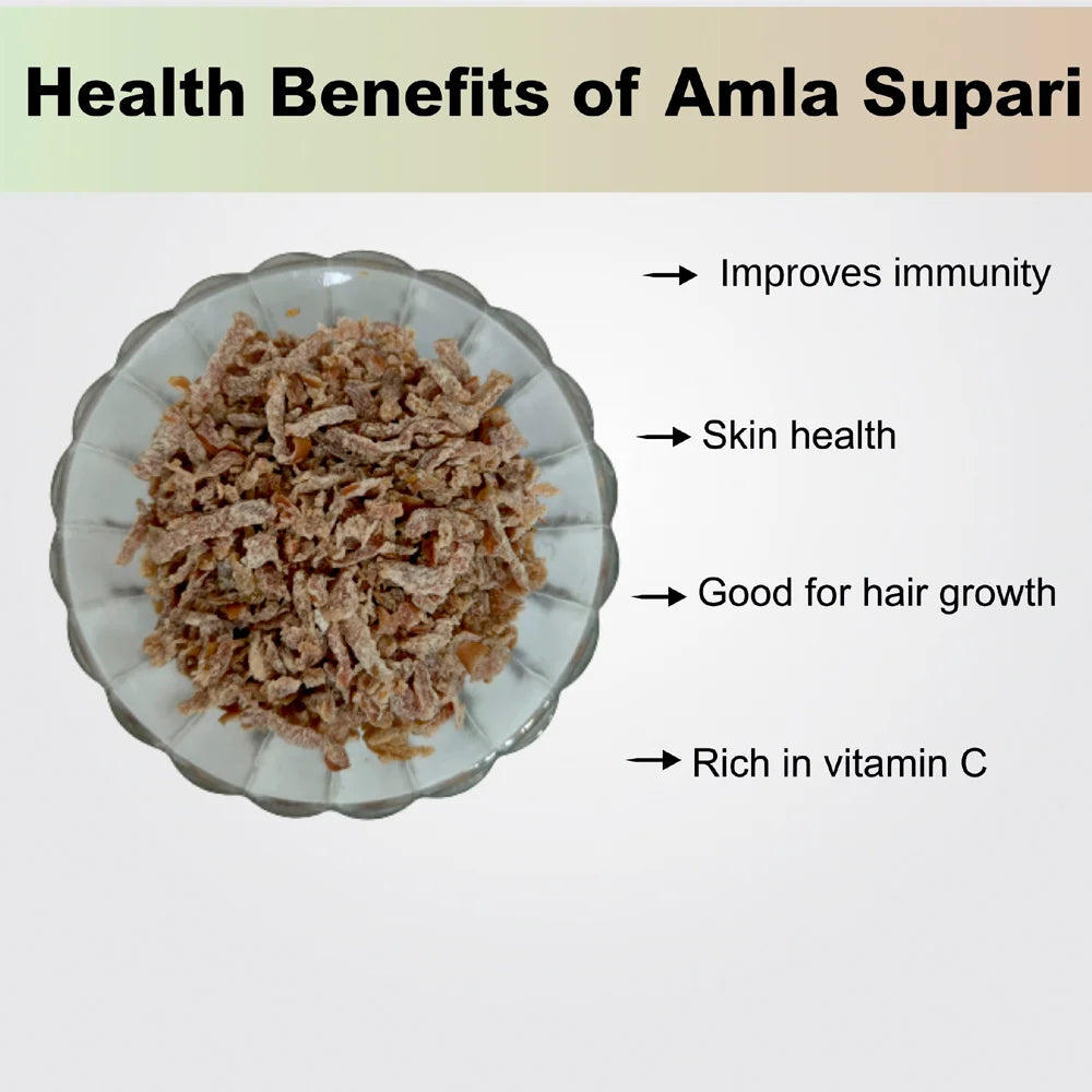 Natural Amla (Grated) Supari (Sun Dried Amla Supari) Salt, Sugar, Homemade Amla Mouth Freshener,(200gm- Pack of 1)