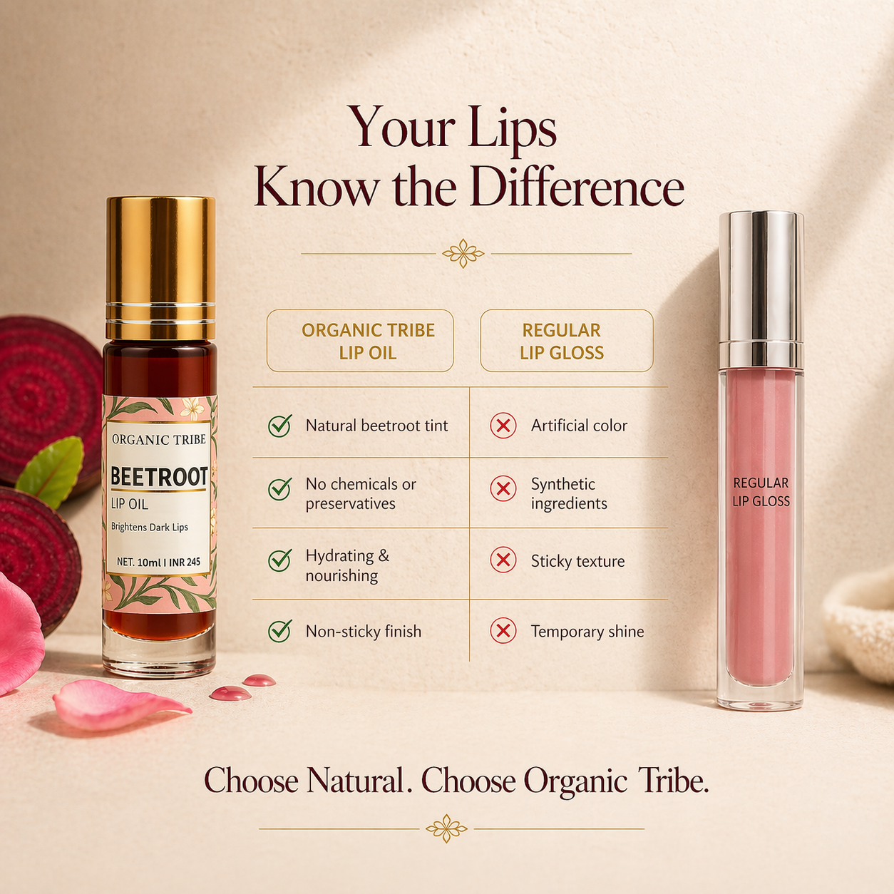 Beetroot Lip Oil ( Lightens Dark lips & hydrates)