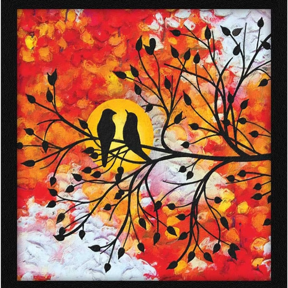 Bird Abstract Wall Art Painting For Living Room, Multicolor, Bird, 13x13  inches