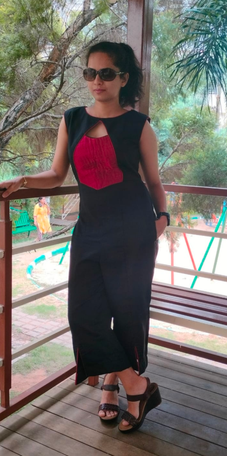 Black and Red Designer Jumpsuit