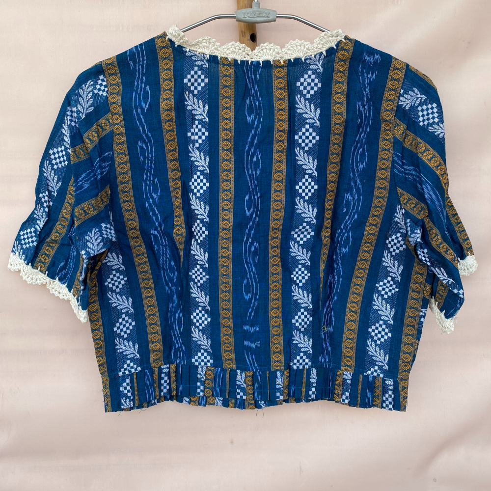 Blouse Top - Crochet on Sambalpuri Ikkat