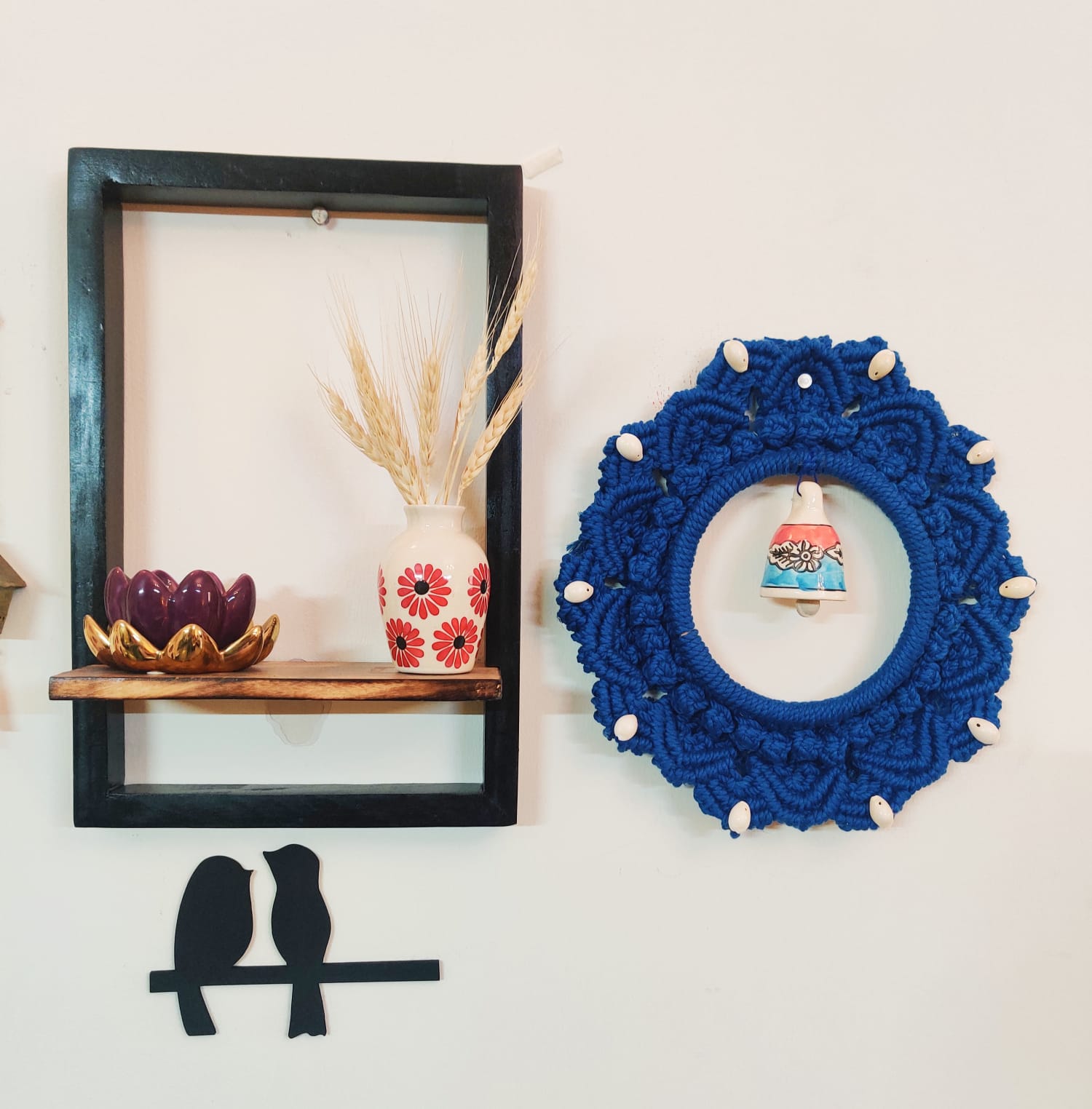 Mandala Wall Hanging with Ceramic Bell