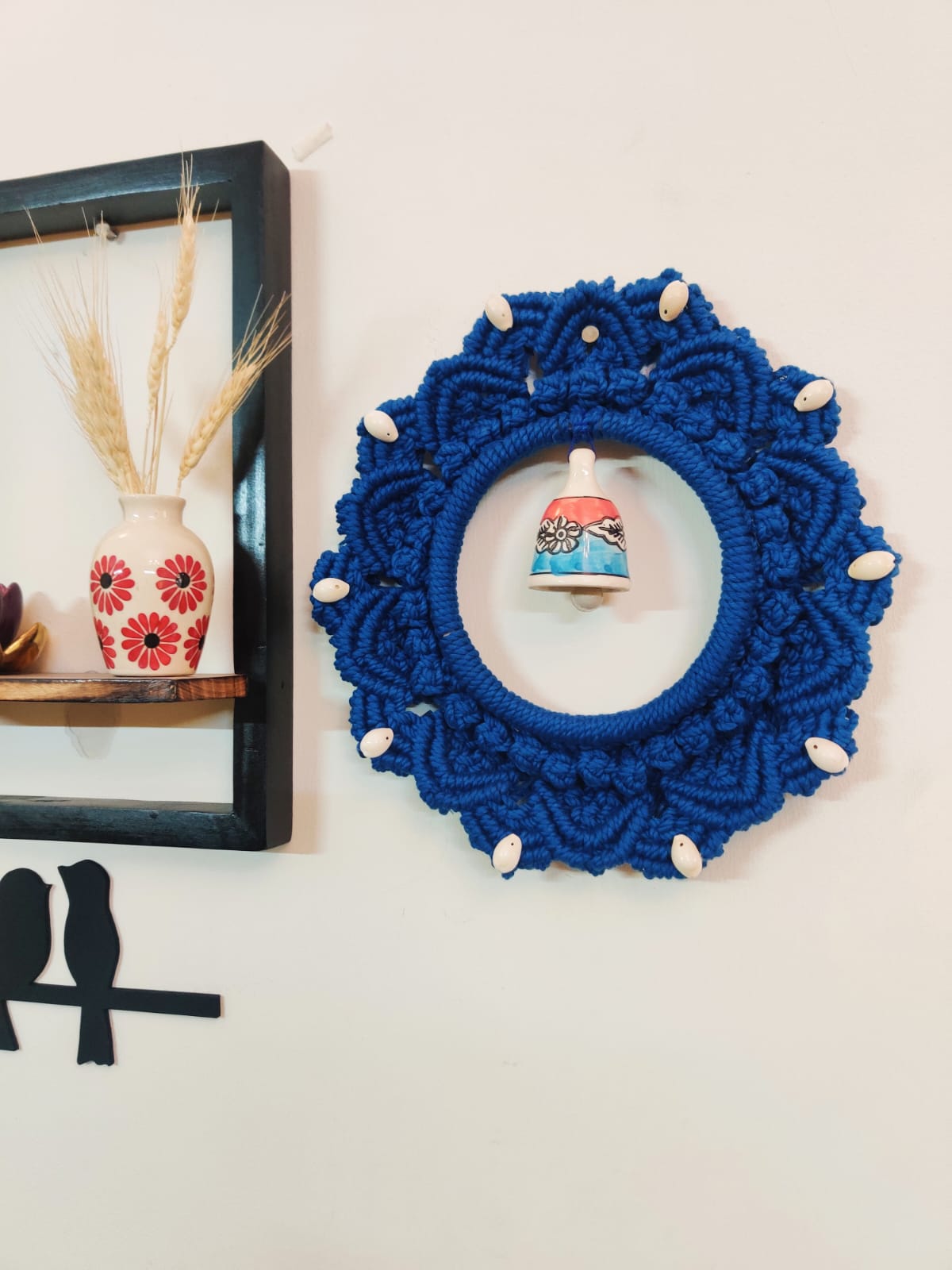 Mandala Wall Hanging with Ceramic Bell