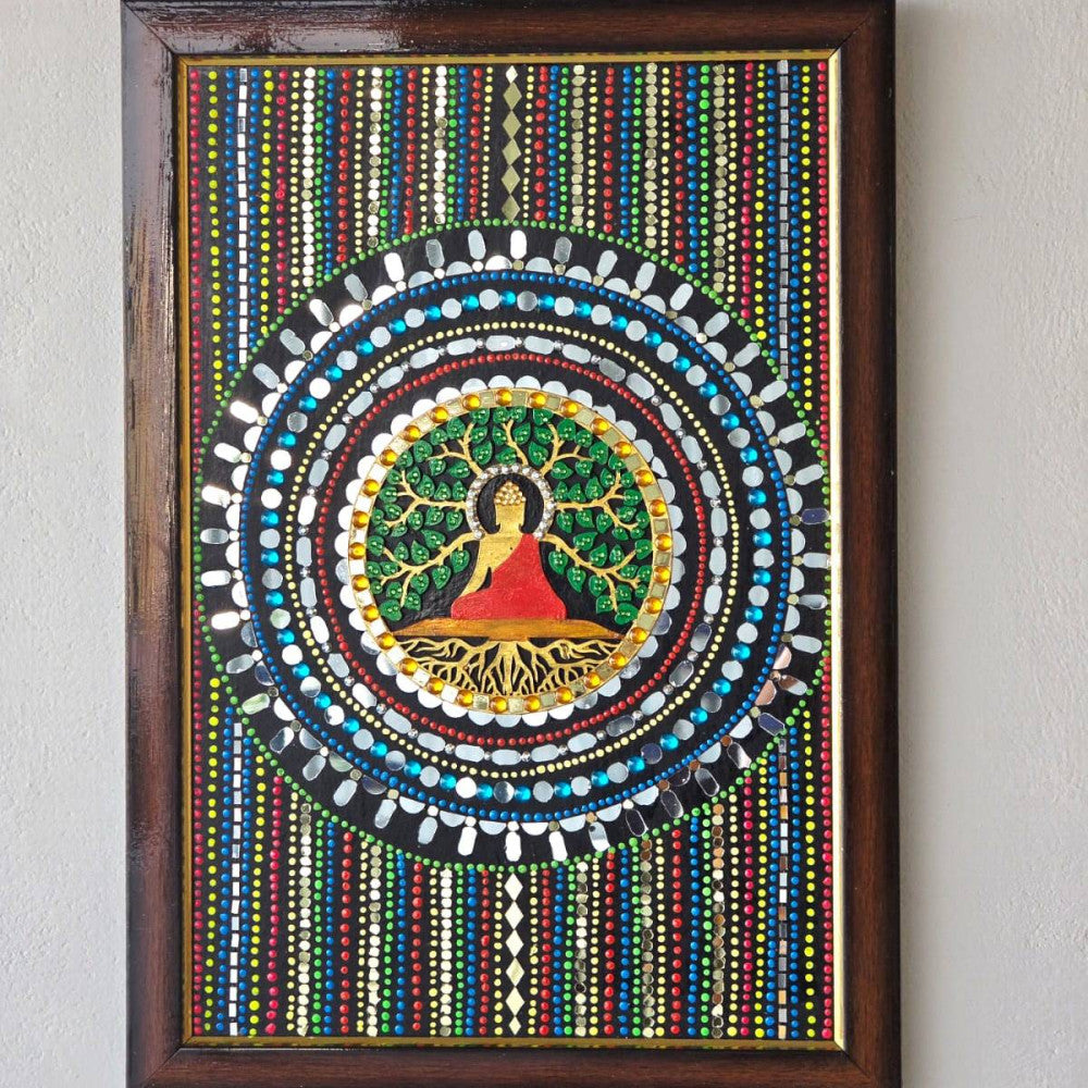 20x14in Framed Buddha decorative wall hanging art