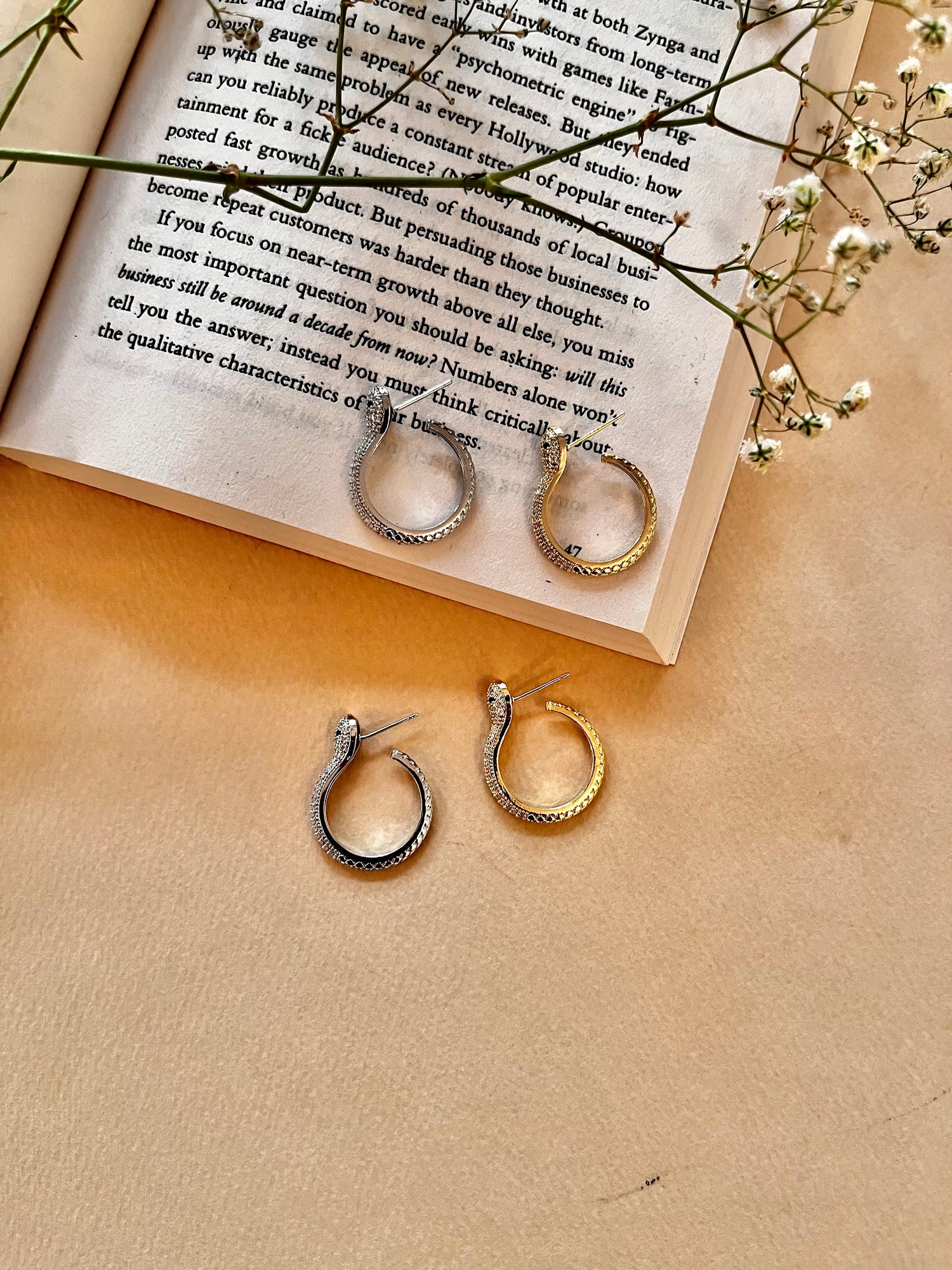 Serpent Studded Earrings