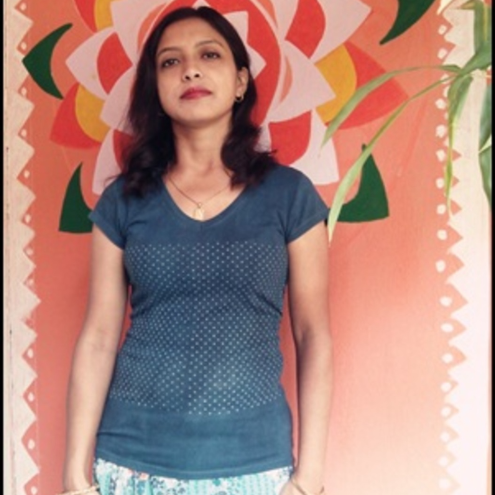 Organic Indigo Hand Dyed & tarapur Hand Block Printed Cotton T Shirt 1