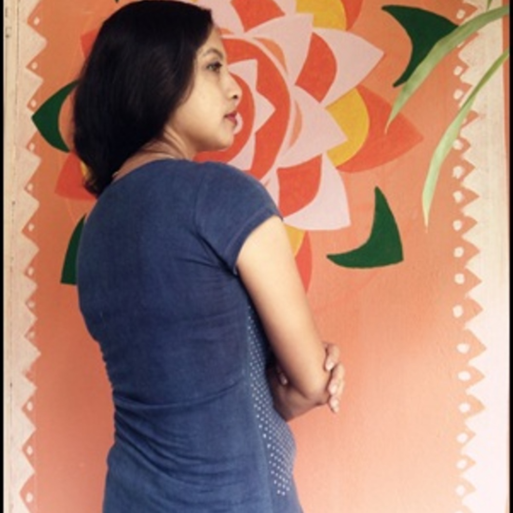 Organic Indigo Hand Dyed & tarapur Hand Block Printed Cotton T Shirt 1