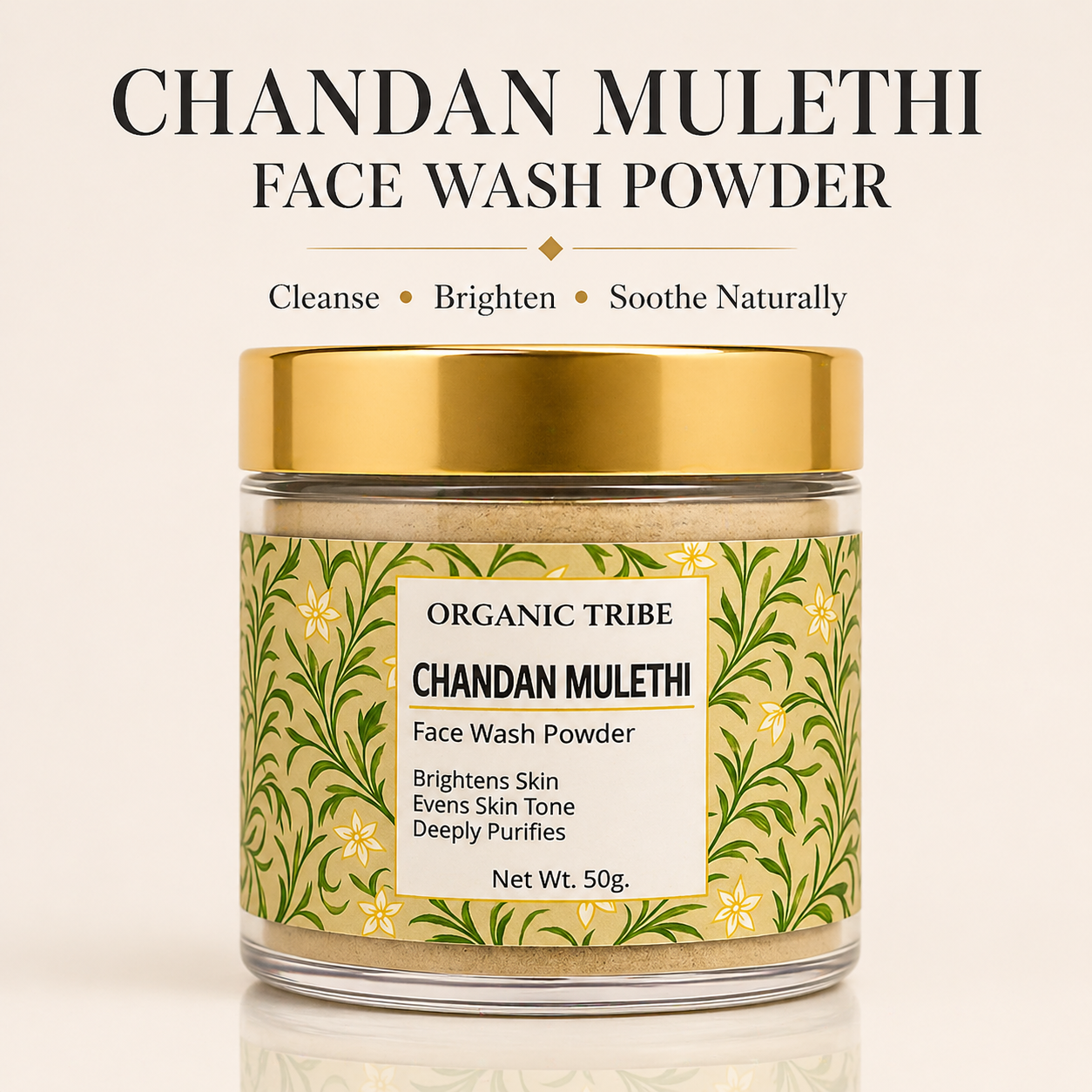Chandan Mulethi Face Wash Powder (Brighten Skin , Even Skin Tone, Deeply Purifies)